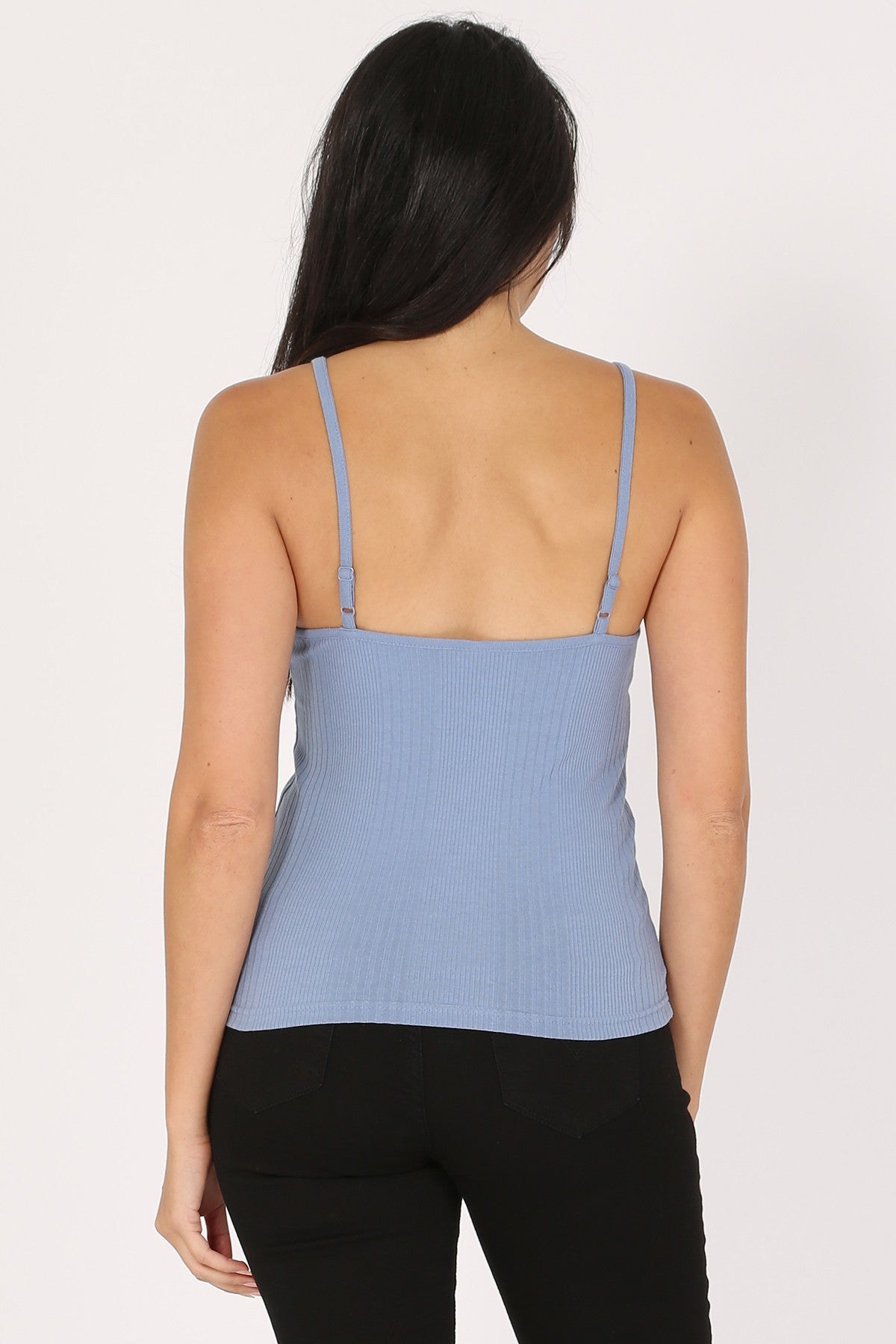 Variegated Rib V Neck Tank Top