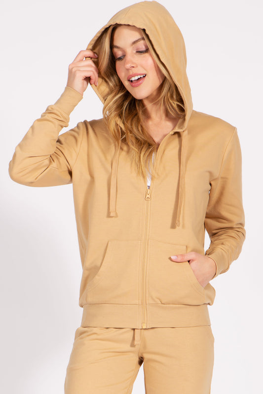 Zip-Up French Terry Hoodie Jacket