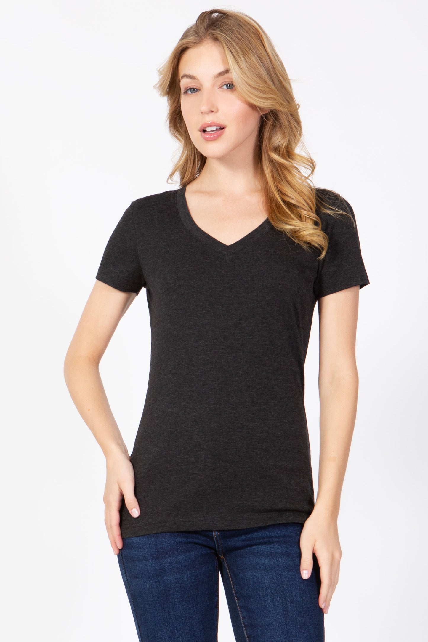 Short Sleeve V-Neck T-Shirt (Plus Size)