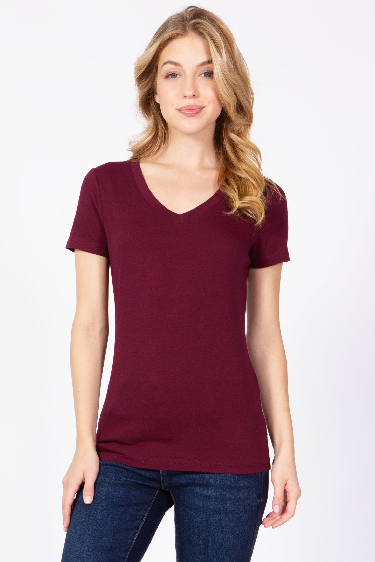 Short Sleeve V-Neck T-Shirt (Plus Size)