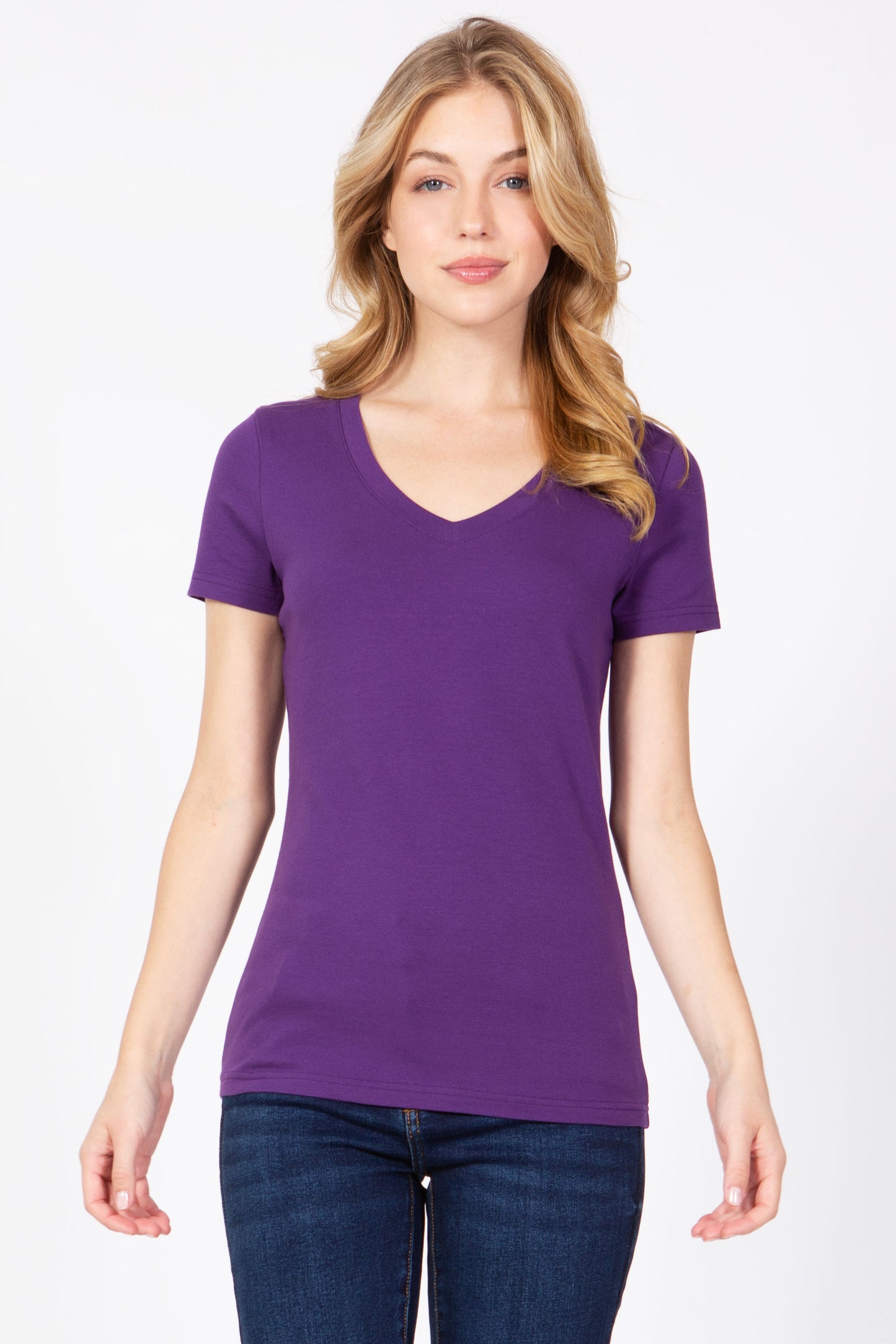 Short Sleeve V-Neck T-Shirt (Plus Size)