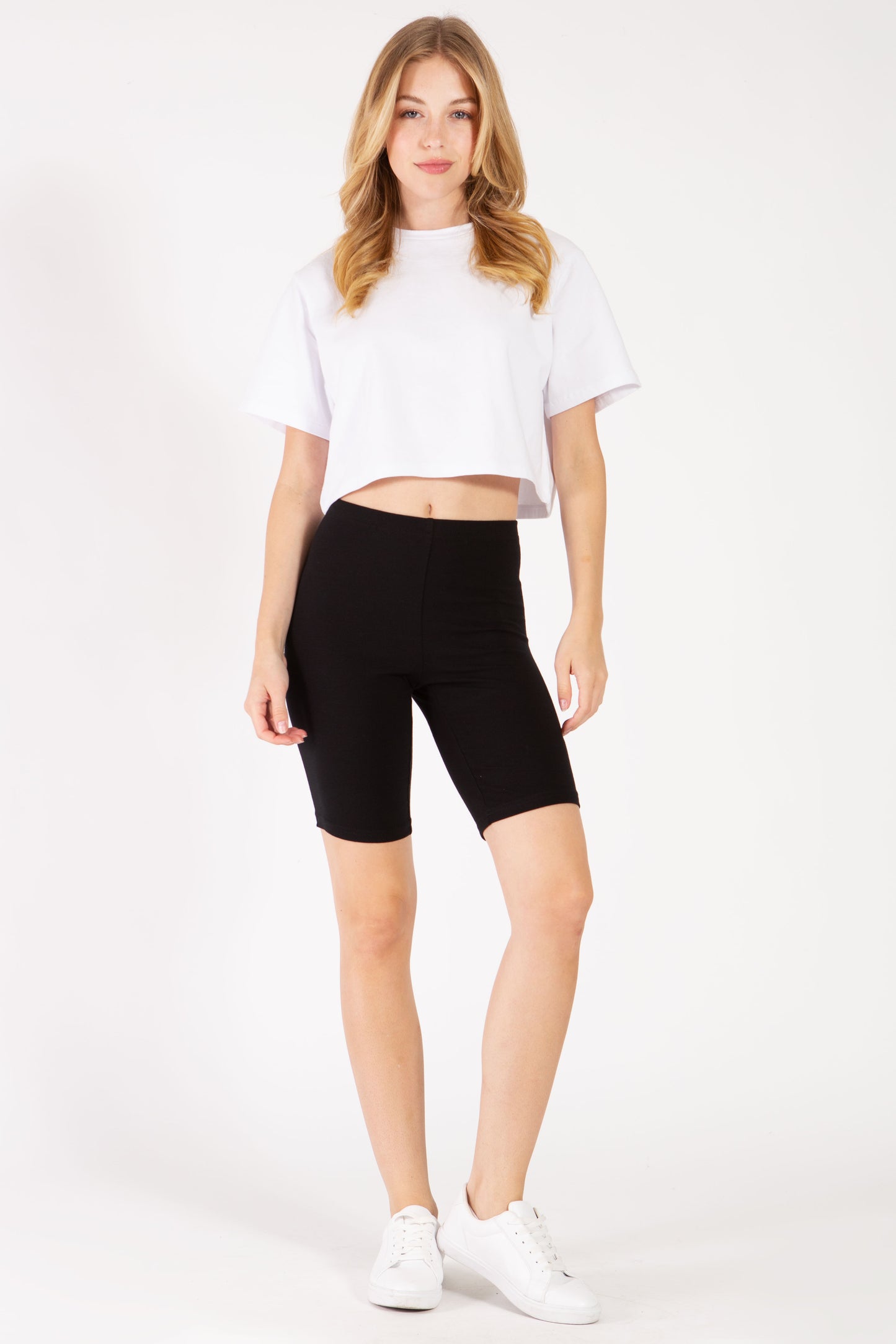 High Waist Long Biker Shorts (Plus Size)