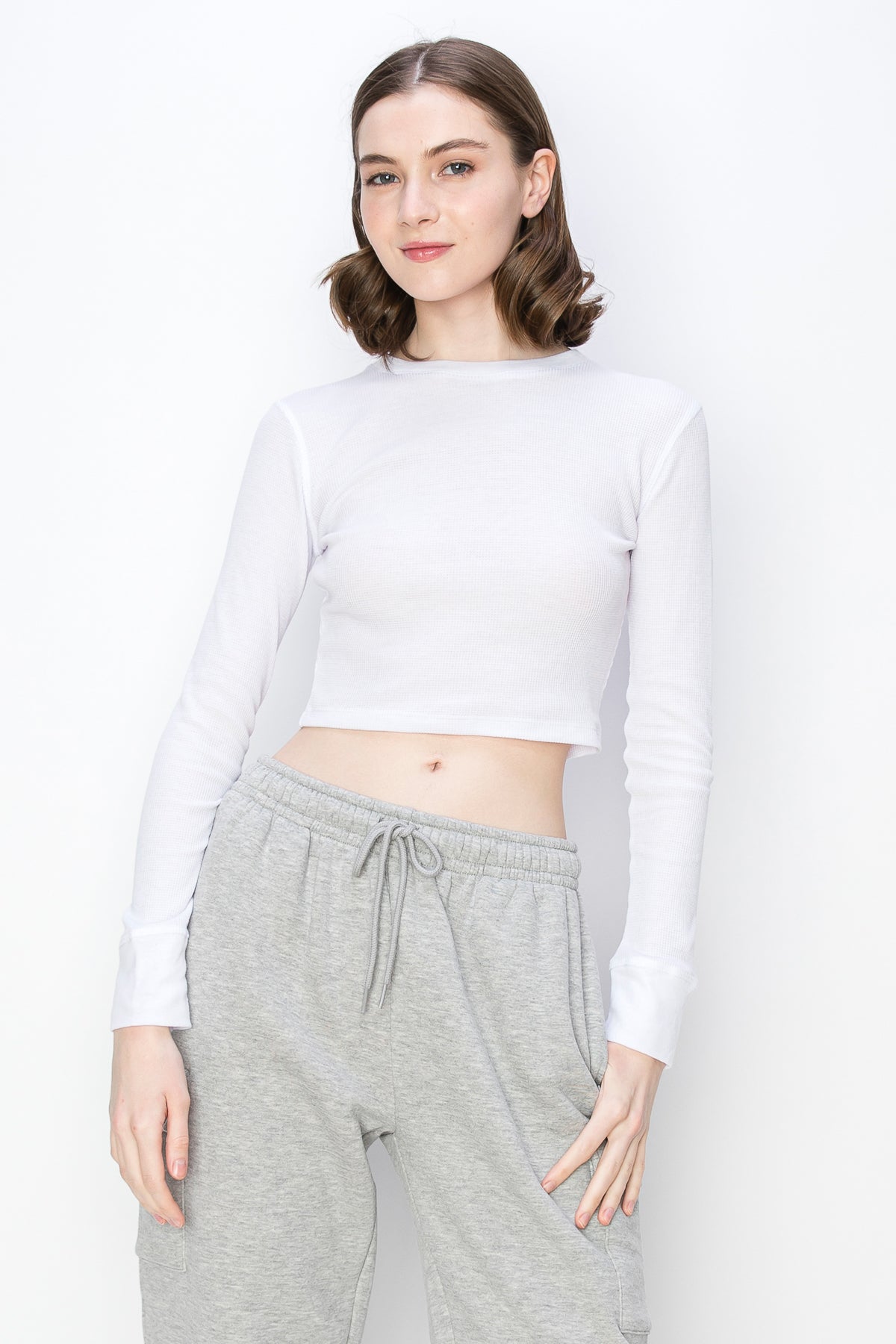 Long Sleeve Cropped Thermal Top