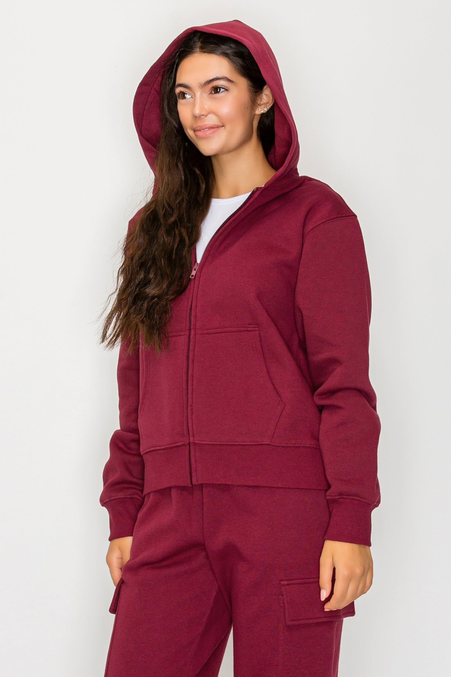 Zip Up Fleece Hoodie