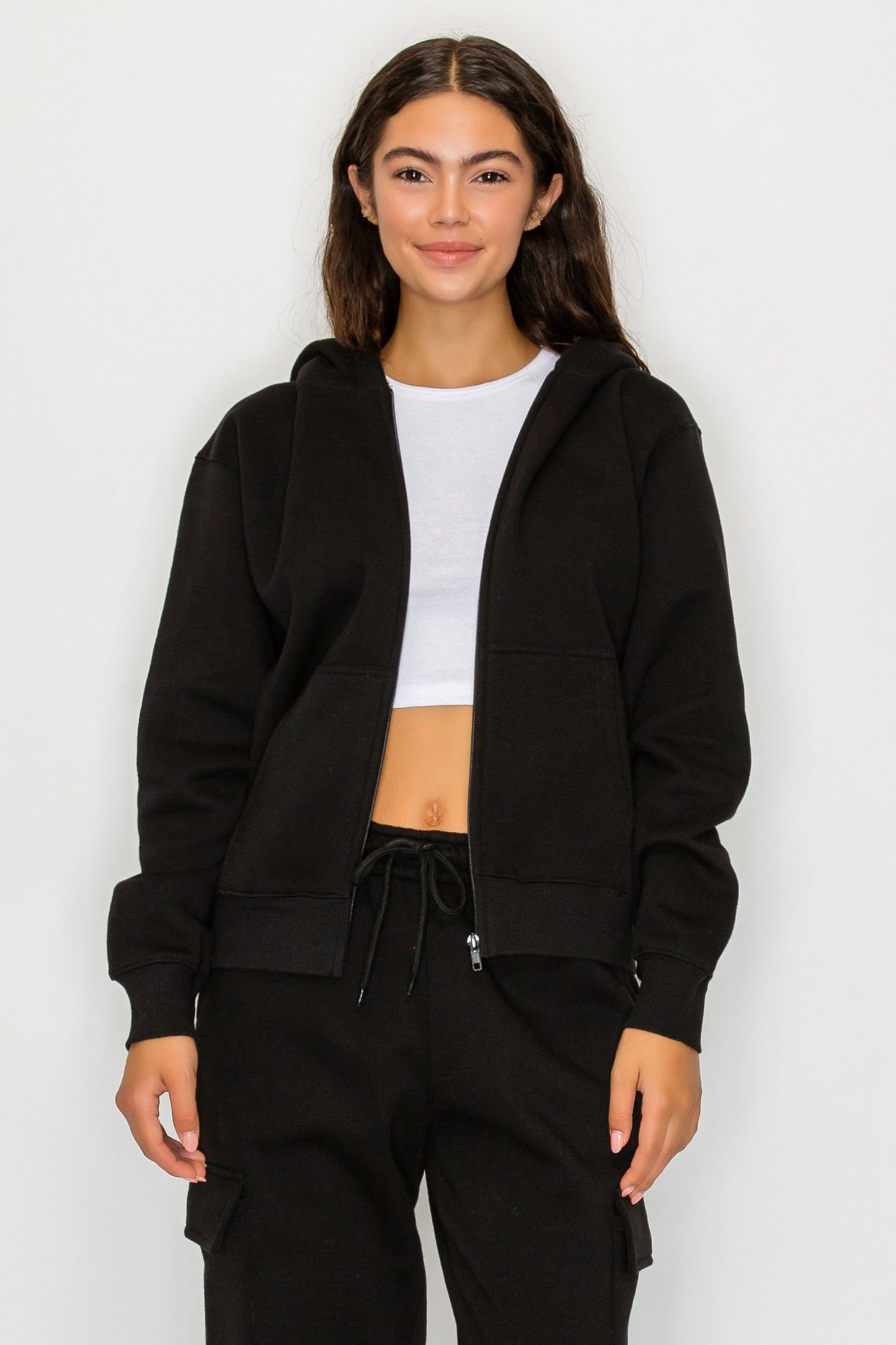 Zip Up Fleece Hoodie