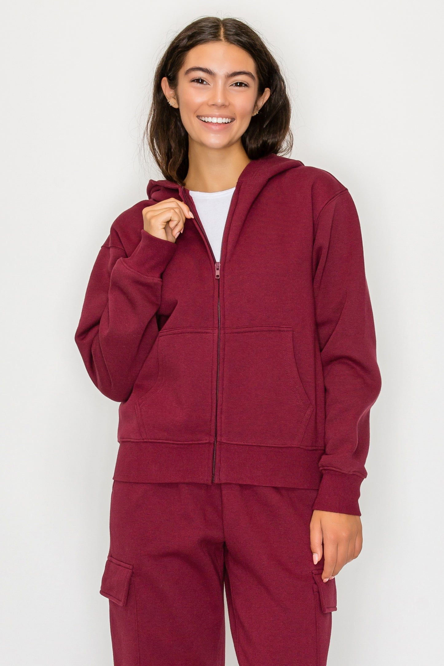 Zip Up Fleece Hoodie