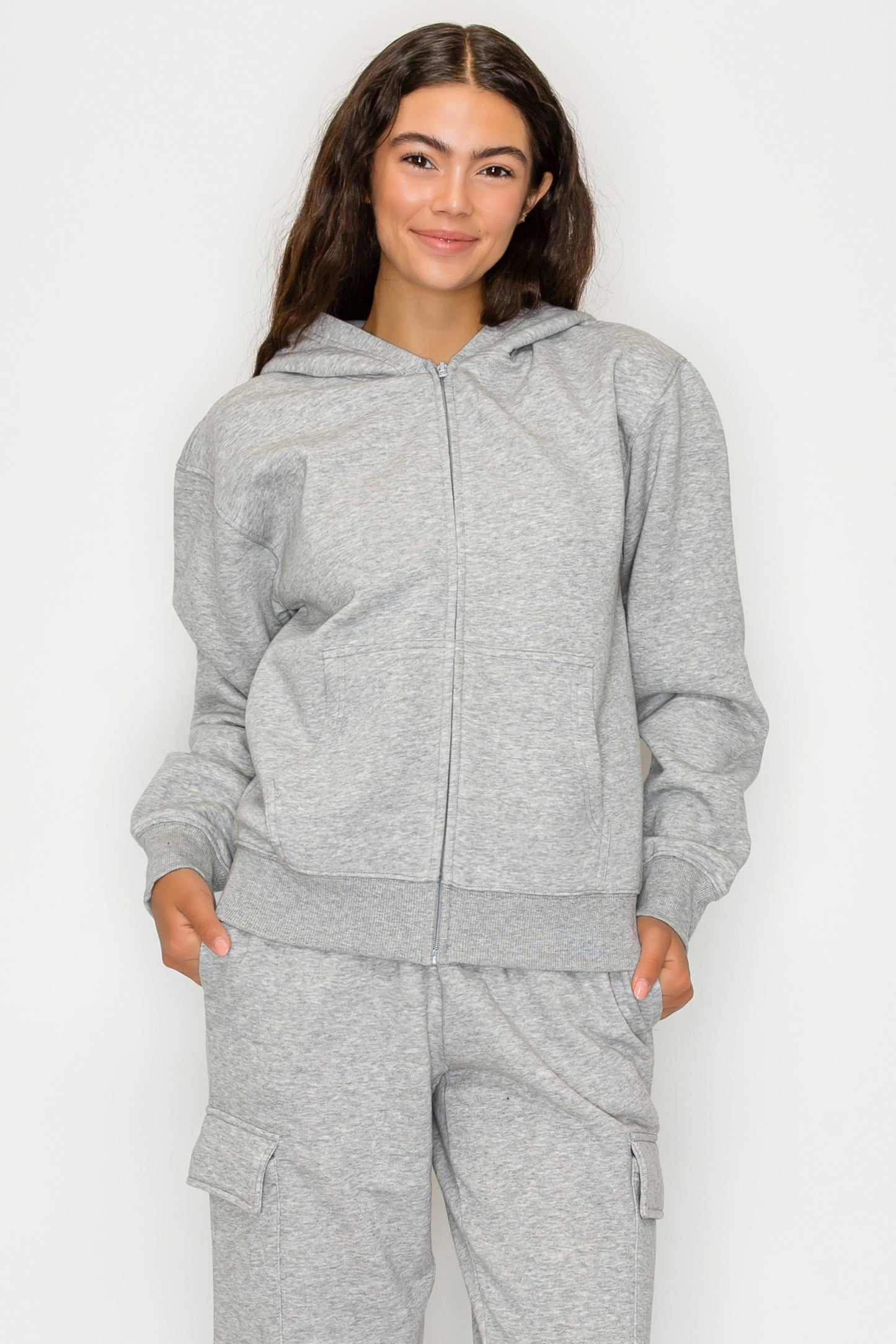 Zip Up Fleece Hoodie