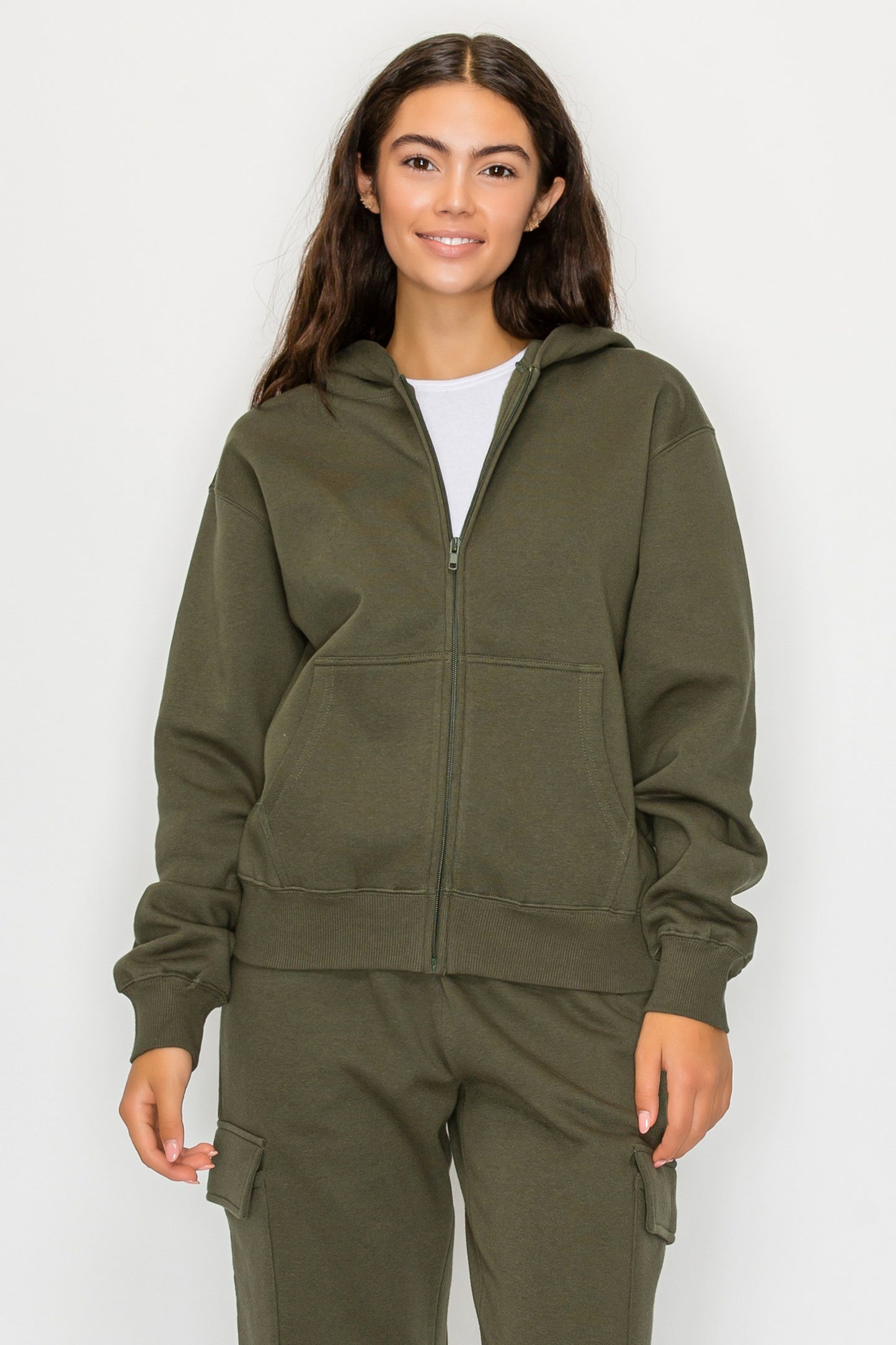 Zip Up Fleece Hoodie