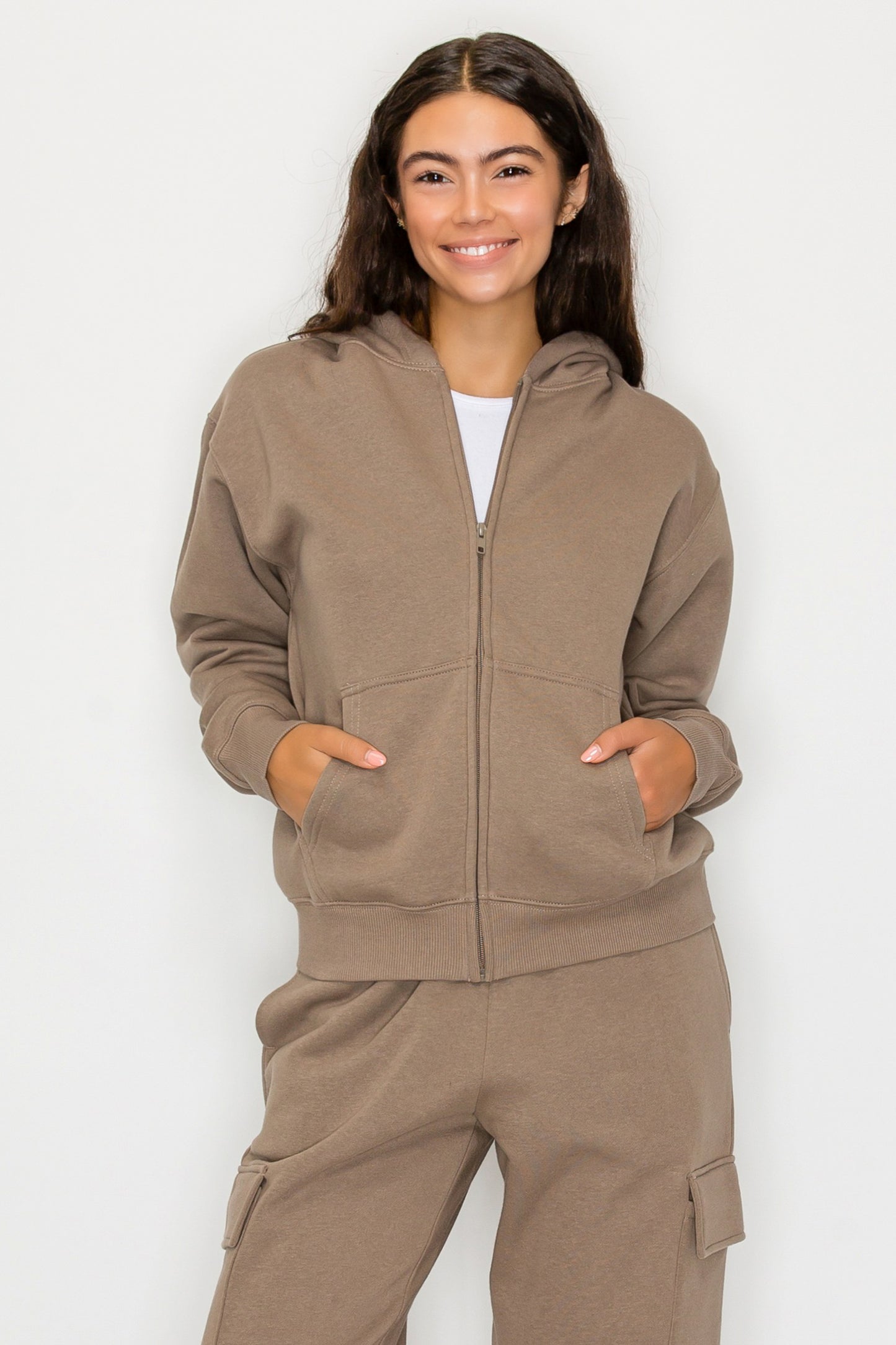 Zip Up Fleece Hoodie