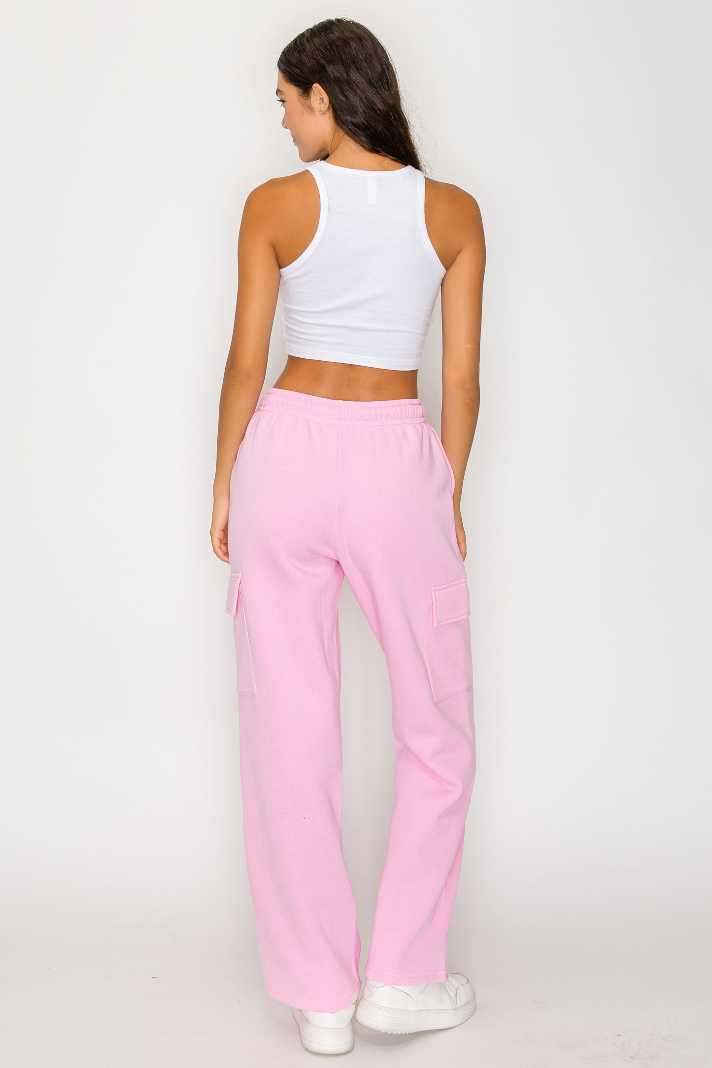 Straight Leg Fleece Cargo Sweatpants