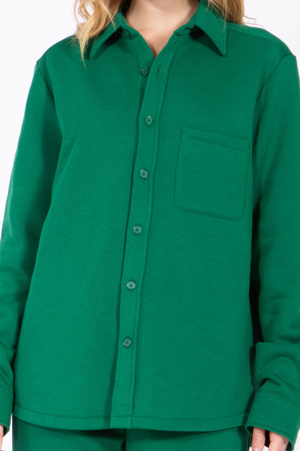 Button Up Fleece Shirt Jacket
