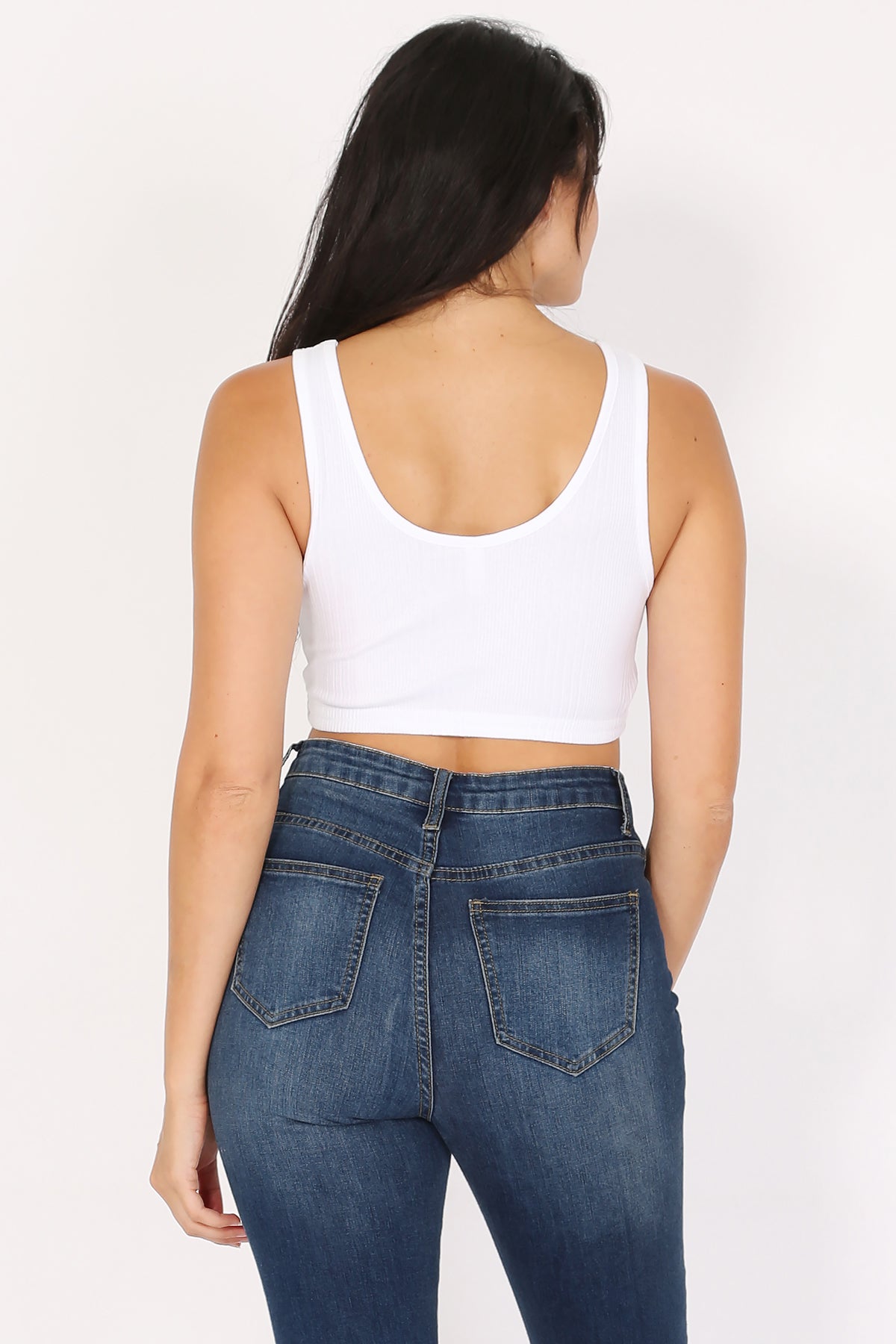 Variegated Rib Crop Bra Tank Top