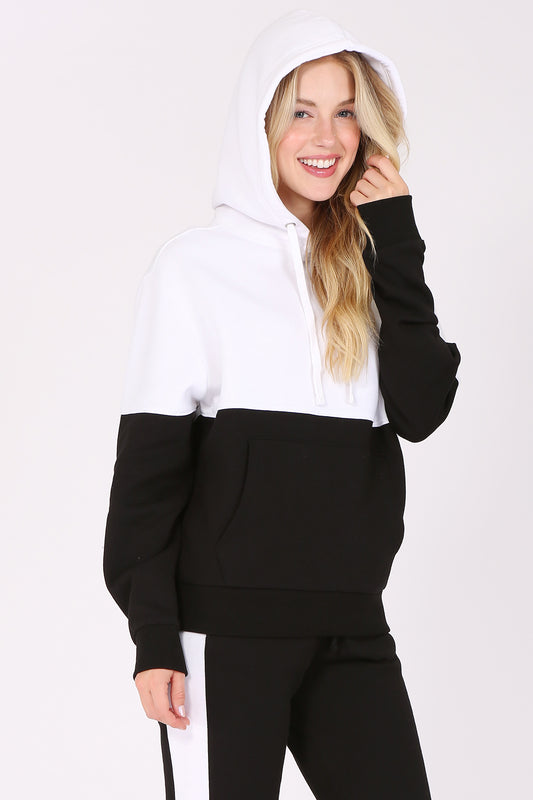 Color Block Fleece Hoodie