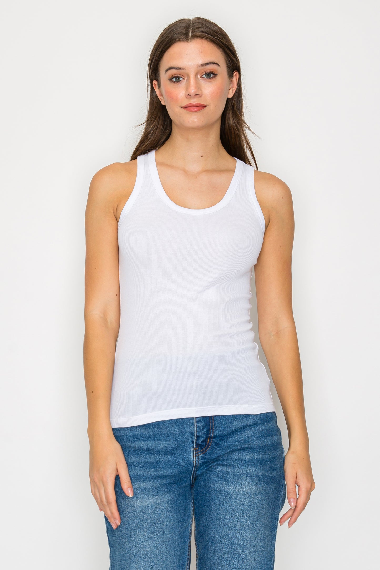 Scoop Neck Ribbed Tank Top