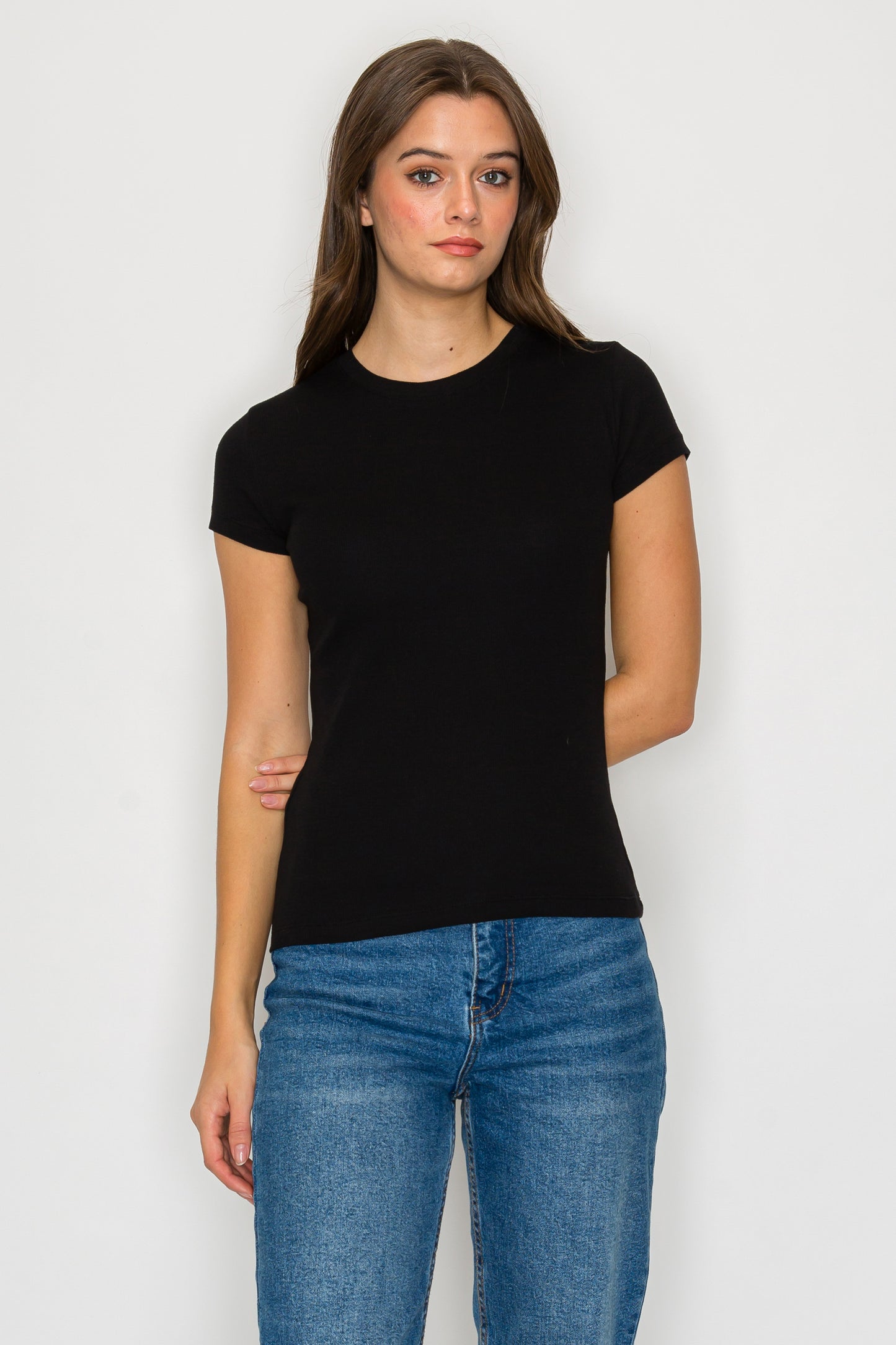 Short Sleeve Mini Ribbed Tee