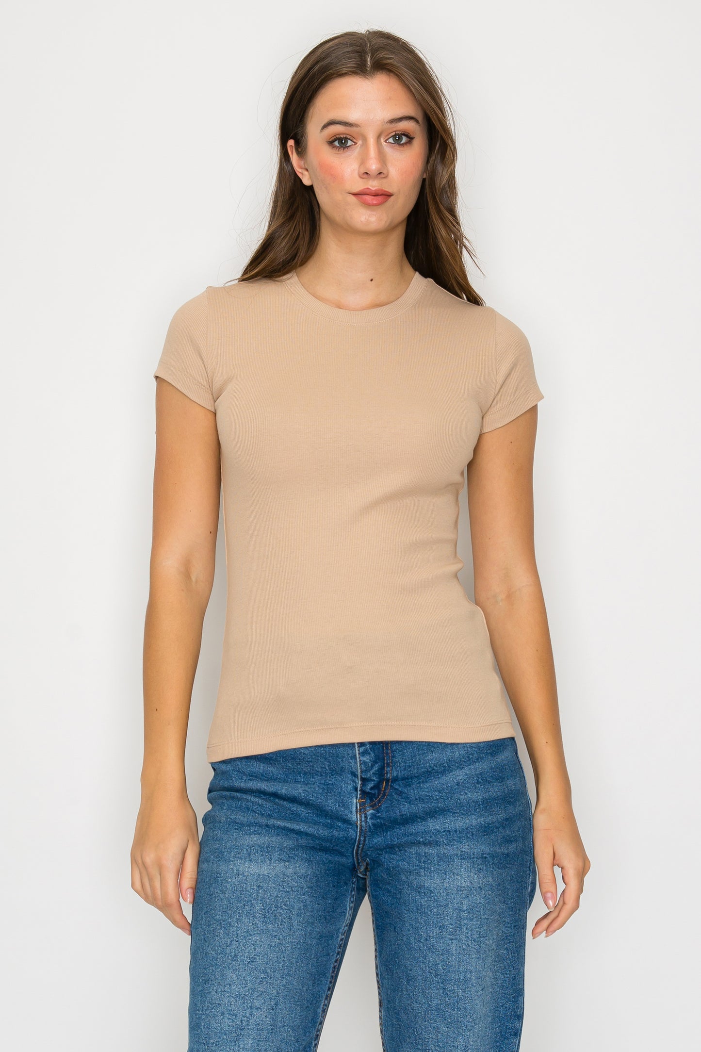 Short Sleeve Mini Ribbed Tee