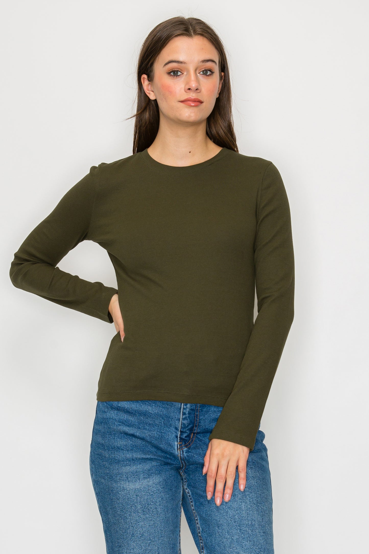 Long Sleeve Mini Ribbed Tee