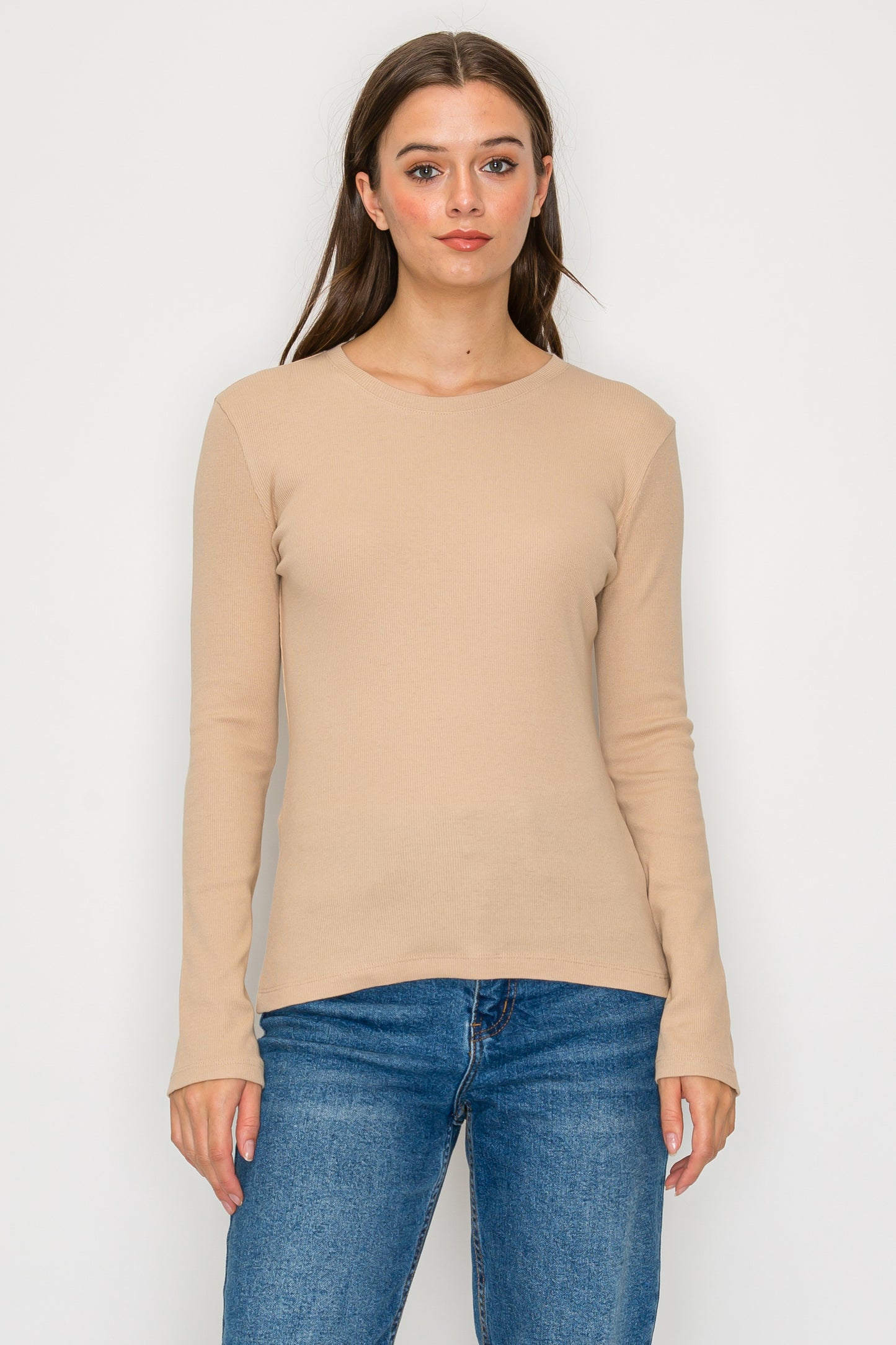 Long Sleeve Mini Ribbed Tee