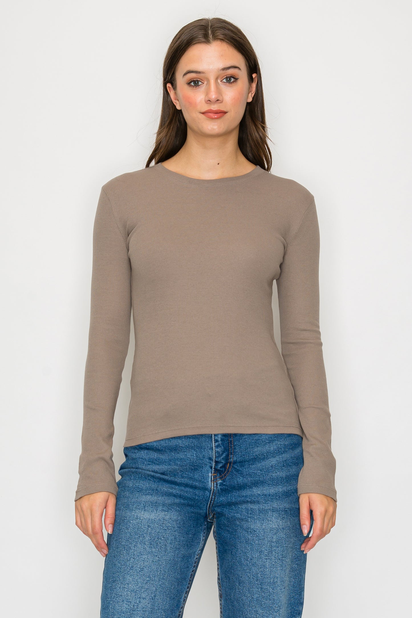 Long Sleeve Mini Ribbed Tee