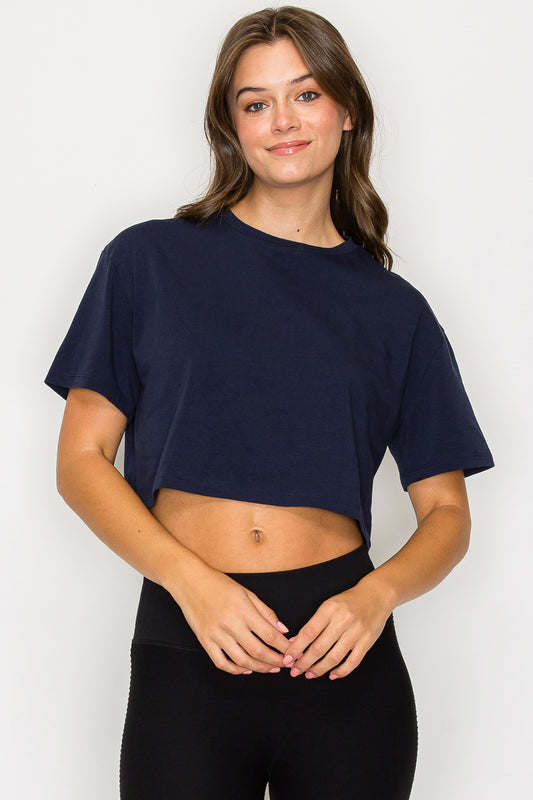 Oversized Short Sleeve Cropped T-Shirt