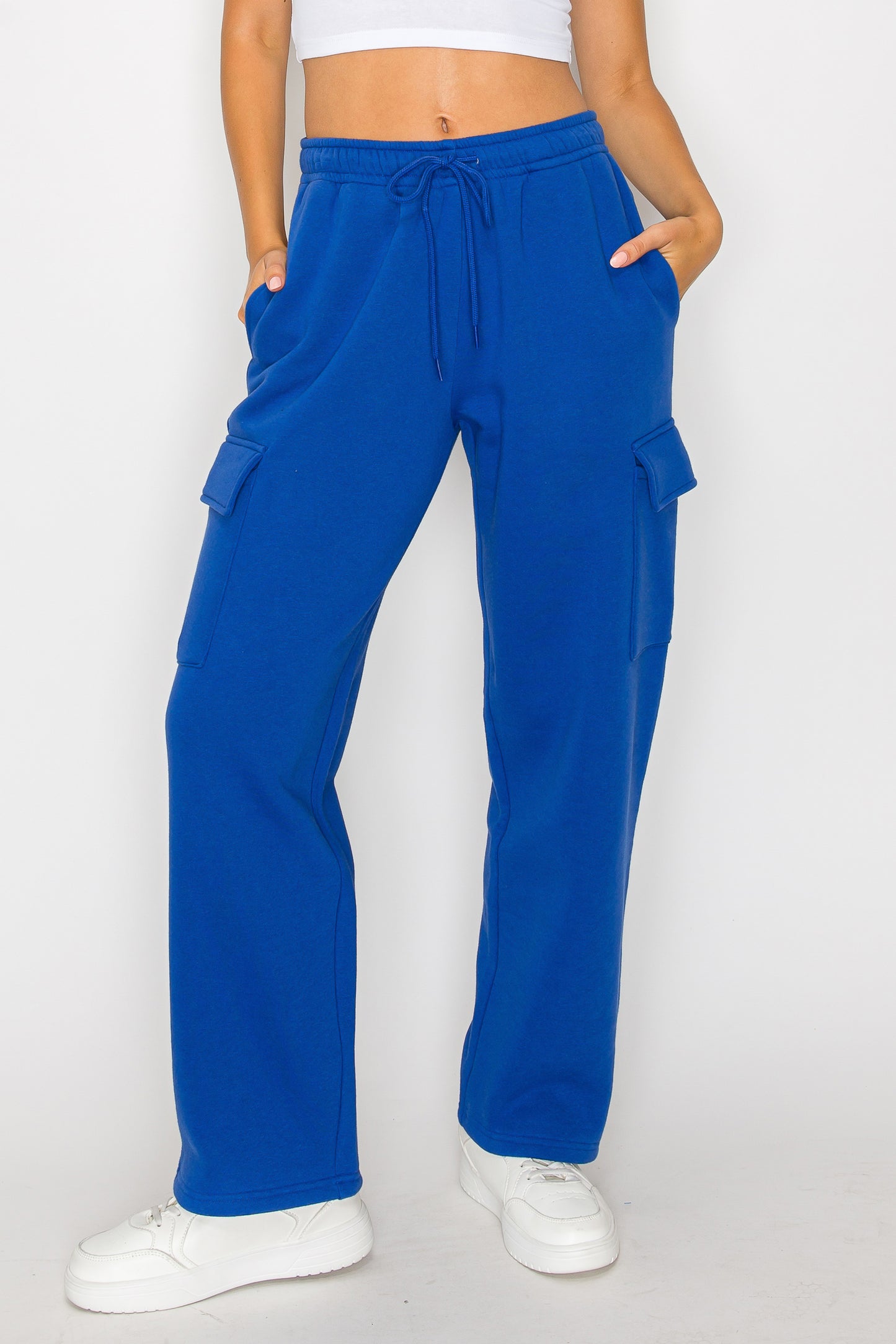 Straight Leg Fleece Cargo Sweatpants