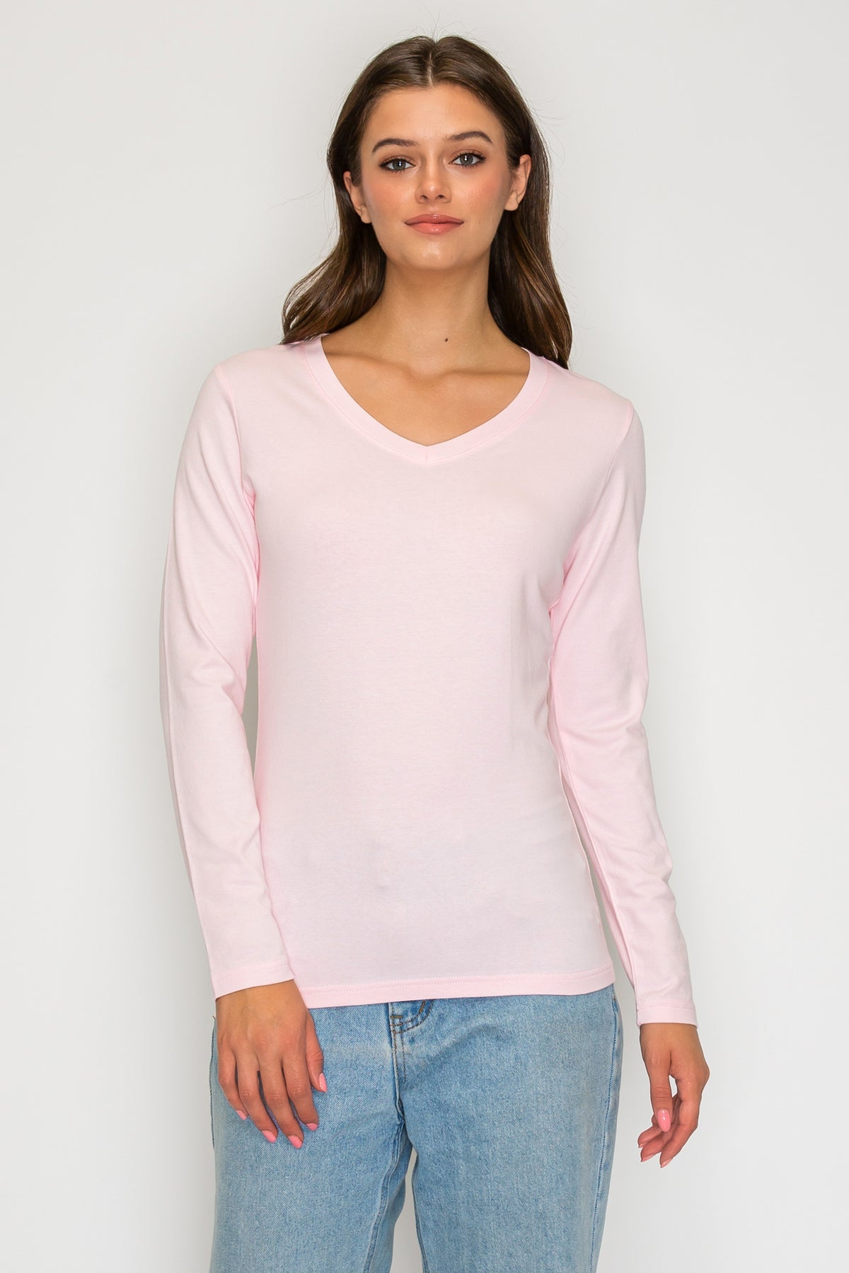 Basic Long Sleeve V-Neck Tee