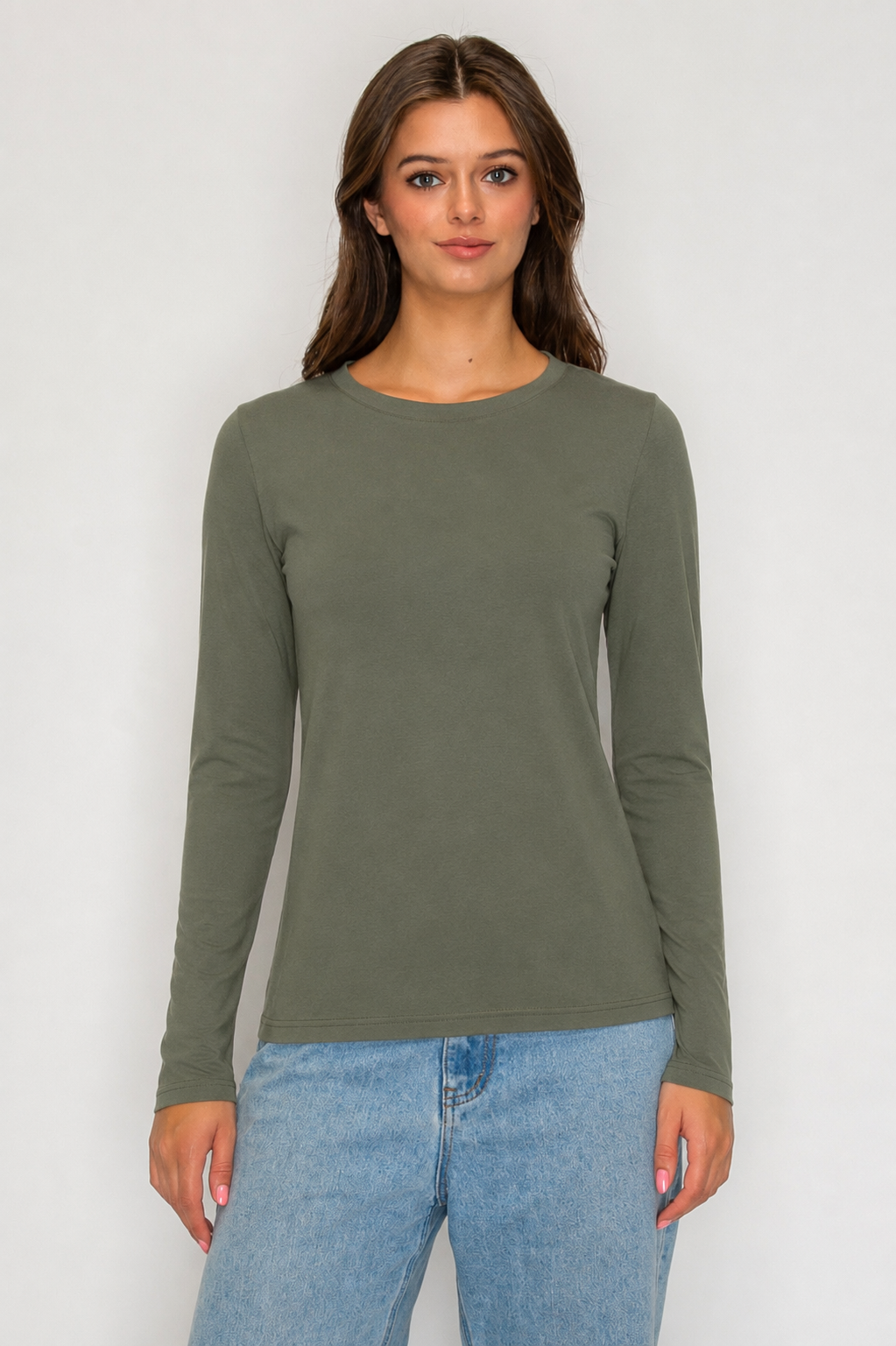 Basic Long Sleeve Round Neck Tee
