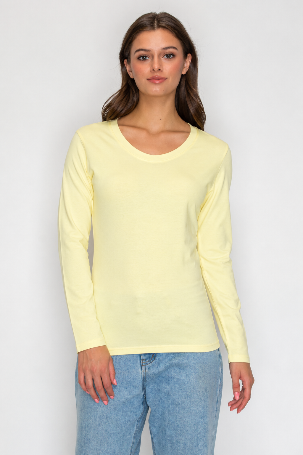 Basic Long Sleeve Round Neck Tee