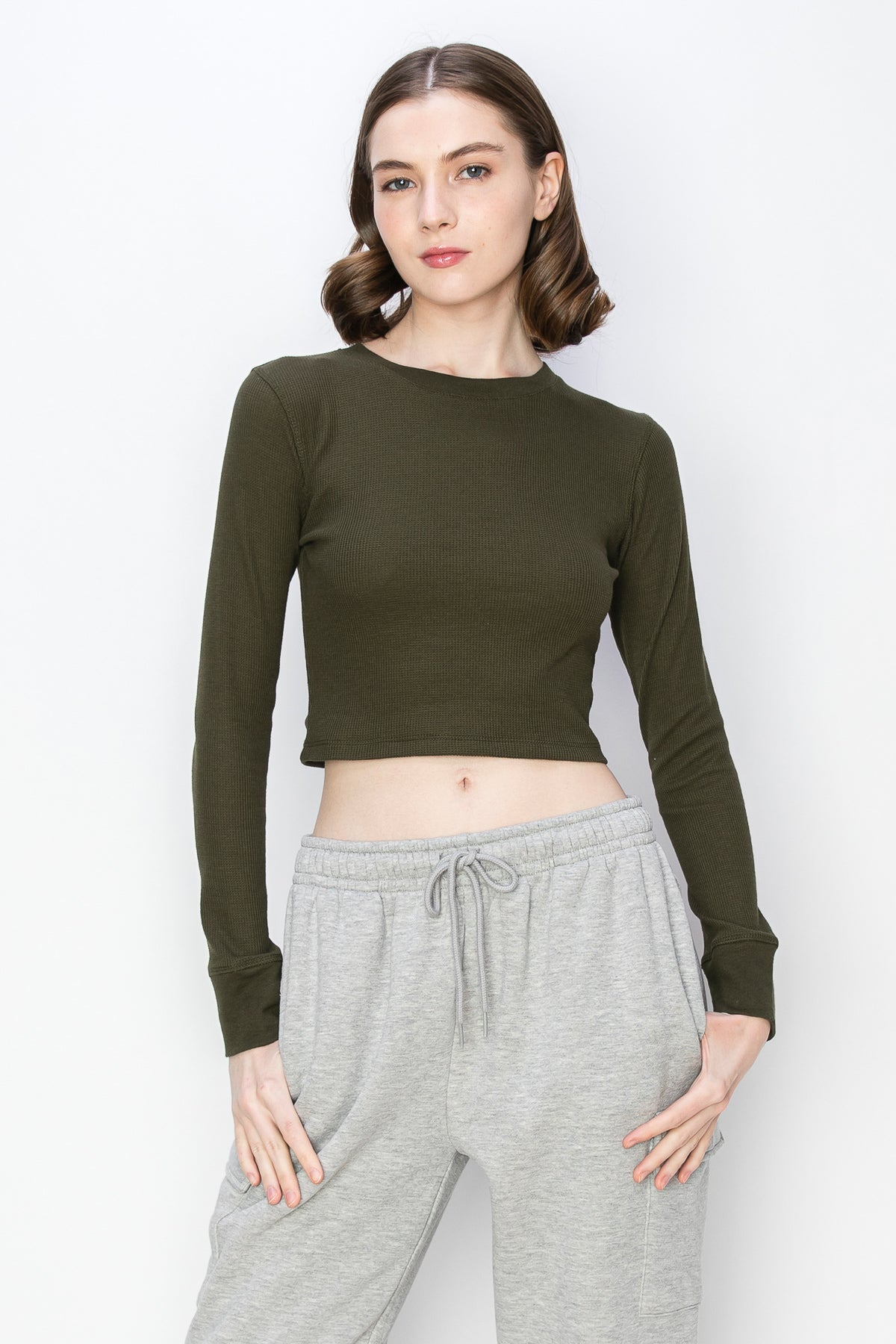 Long Sleeve Cropped Thermal Top