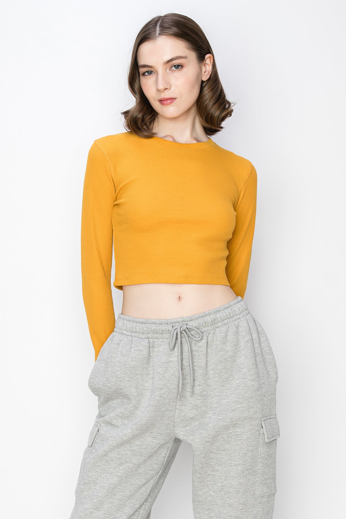 Long Sleeve Cropped Thermal Top