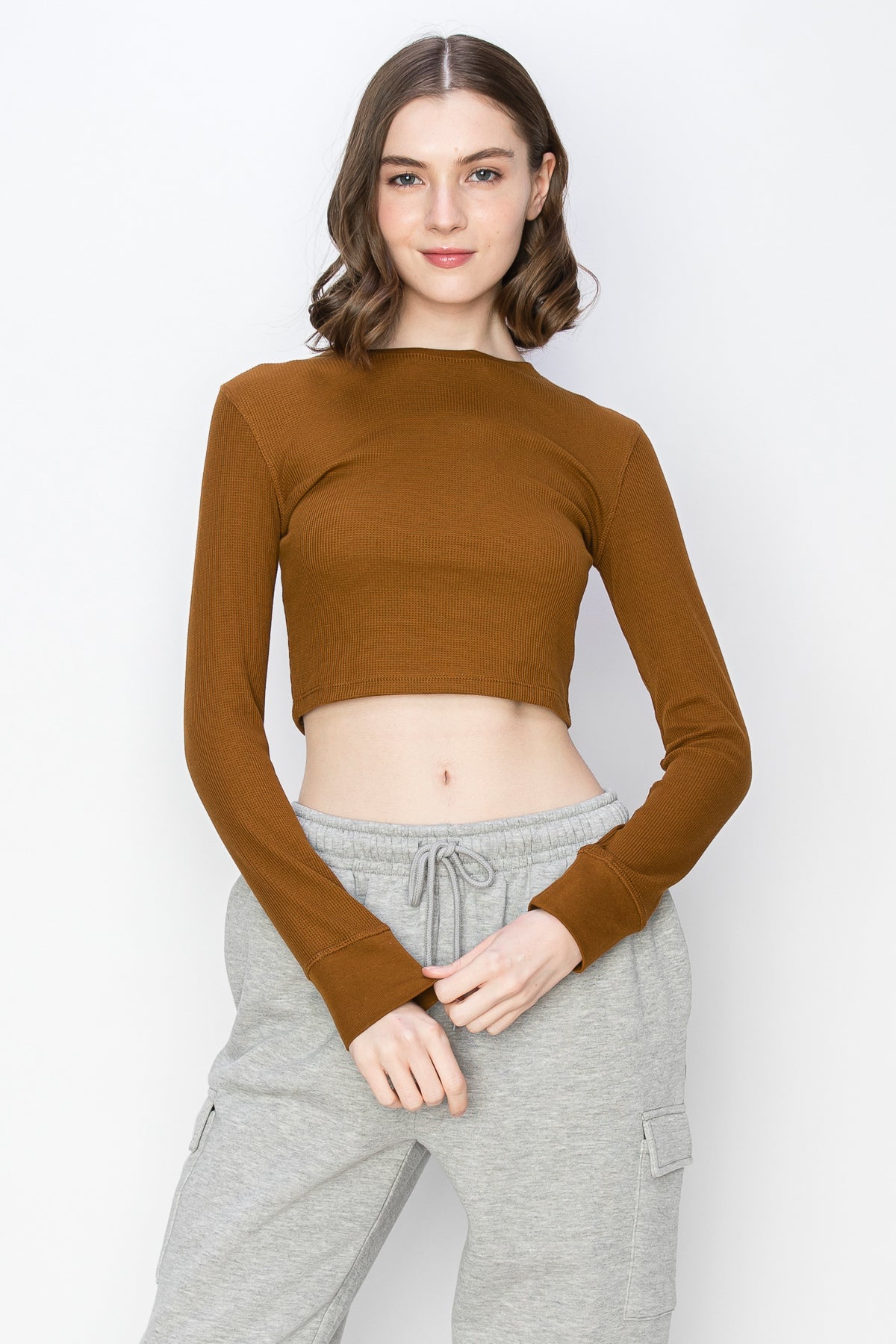 Long Sleeve Cropped Thermal Top