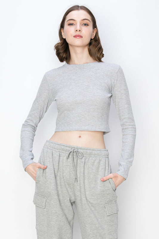 Long Sleeve Cropped Thermal Top