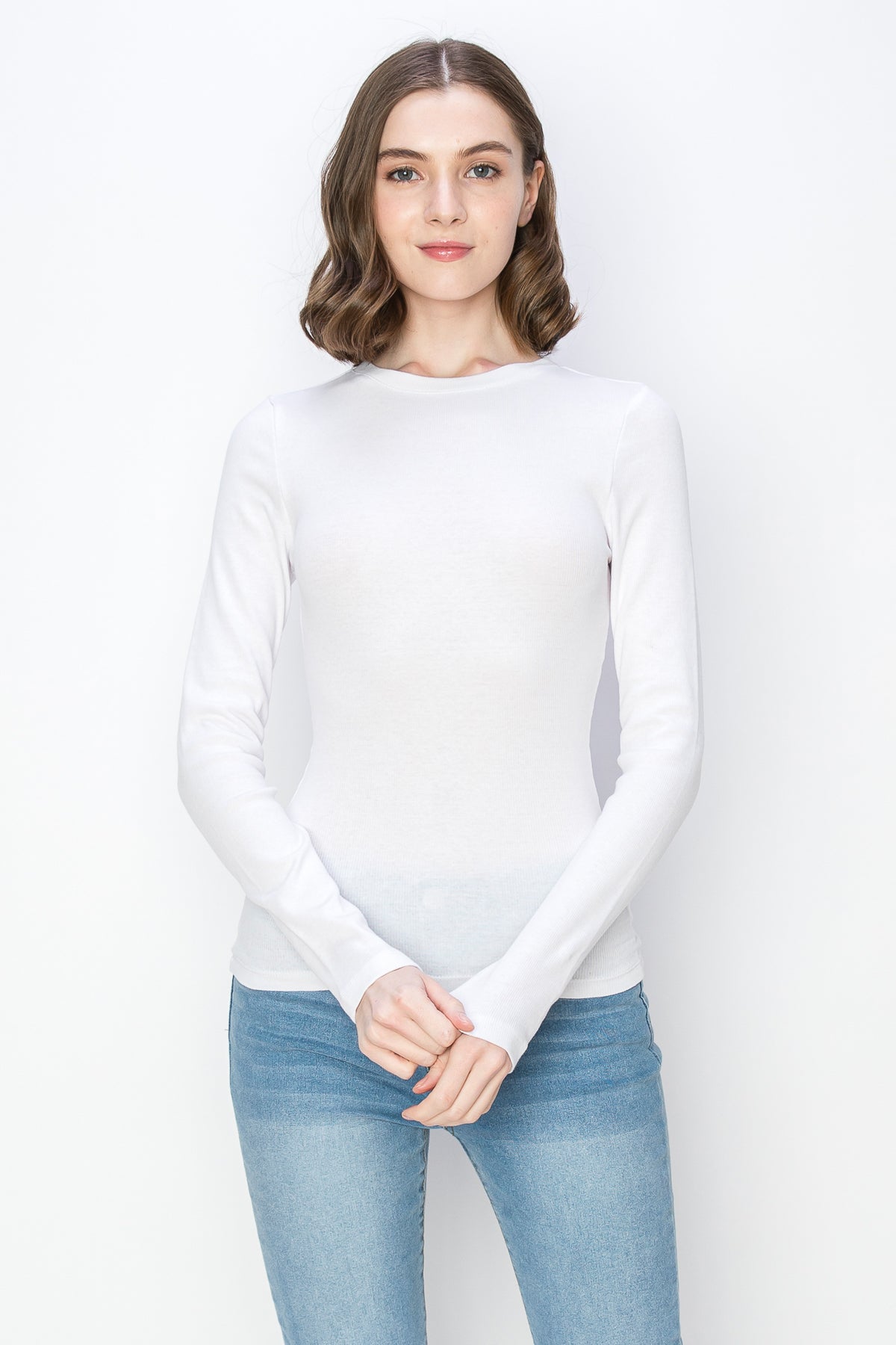 Long Sleeve Mini Rib T Shirt