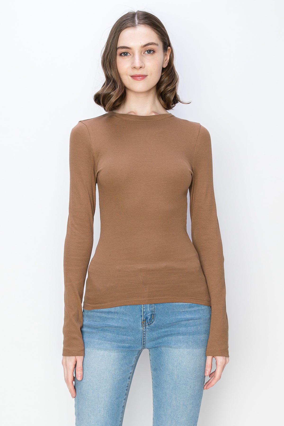 Long Sleeve Mini Rib T Shirt