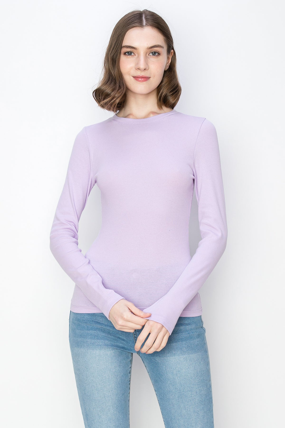 Long Sleeve Mini Rib T Shirt