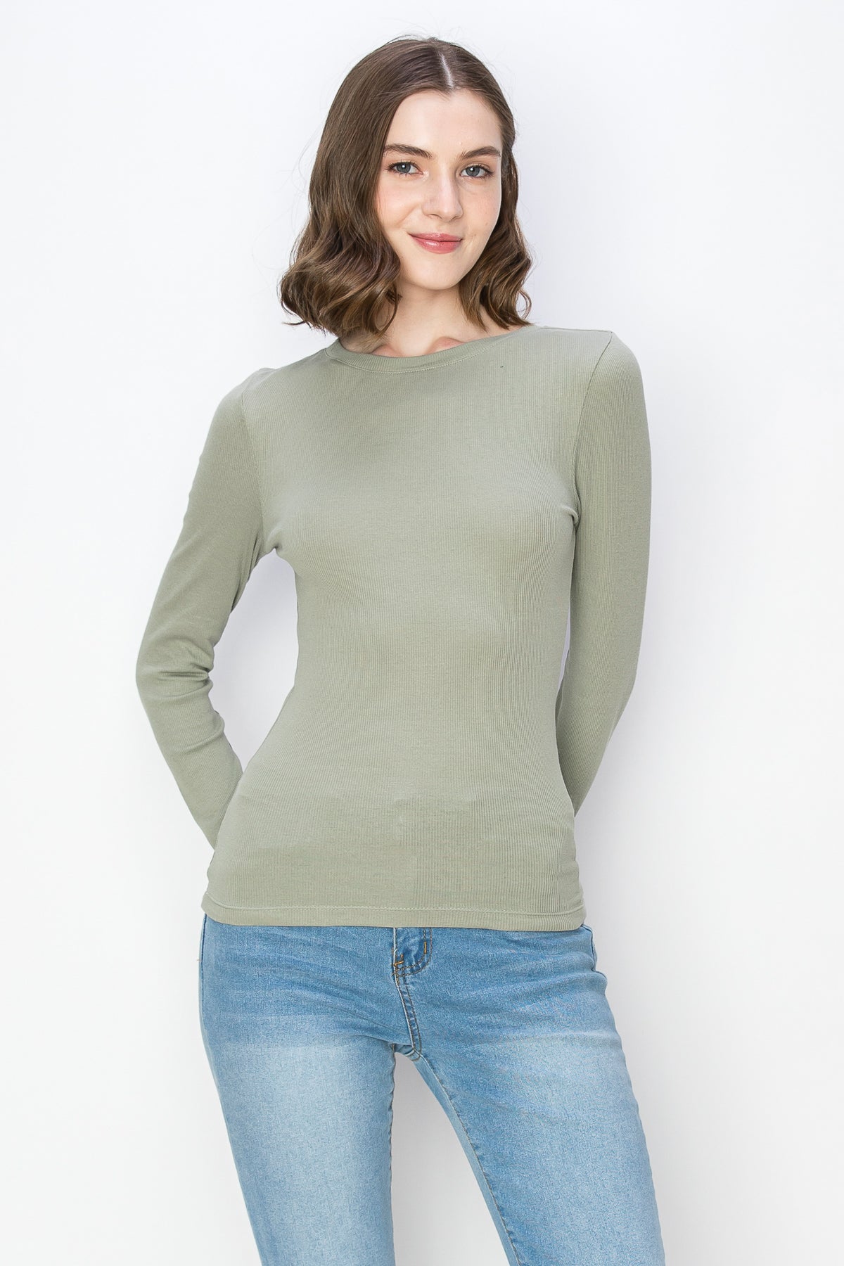 Long Sleeve Mini Rib T Shirt