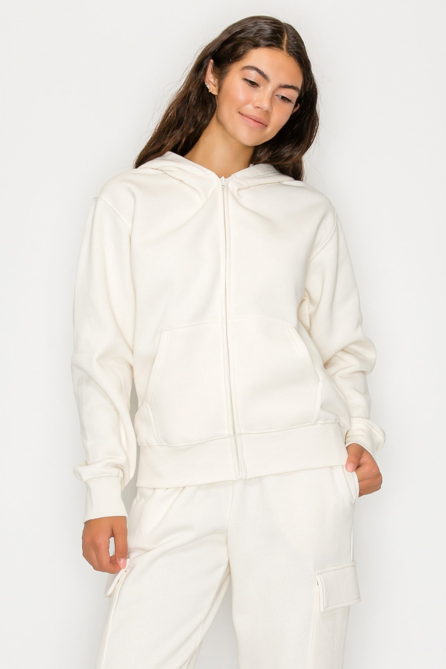 Zip Up Fleece Hoodie