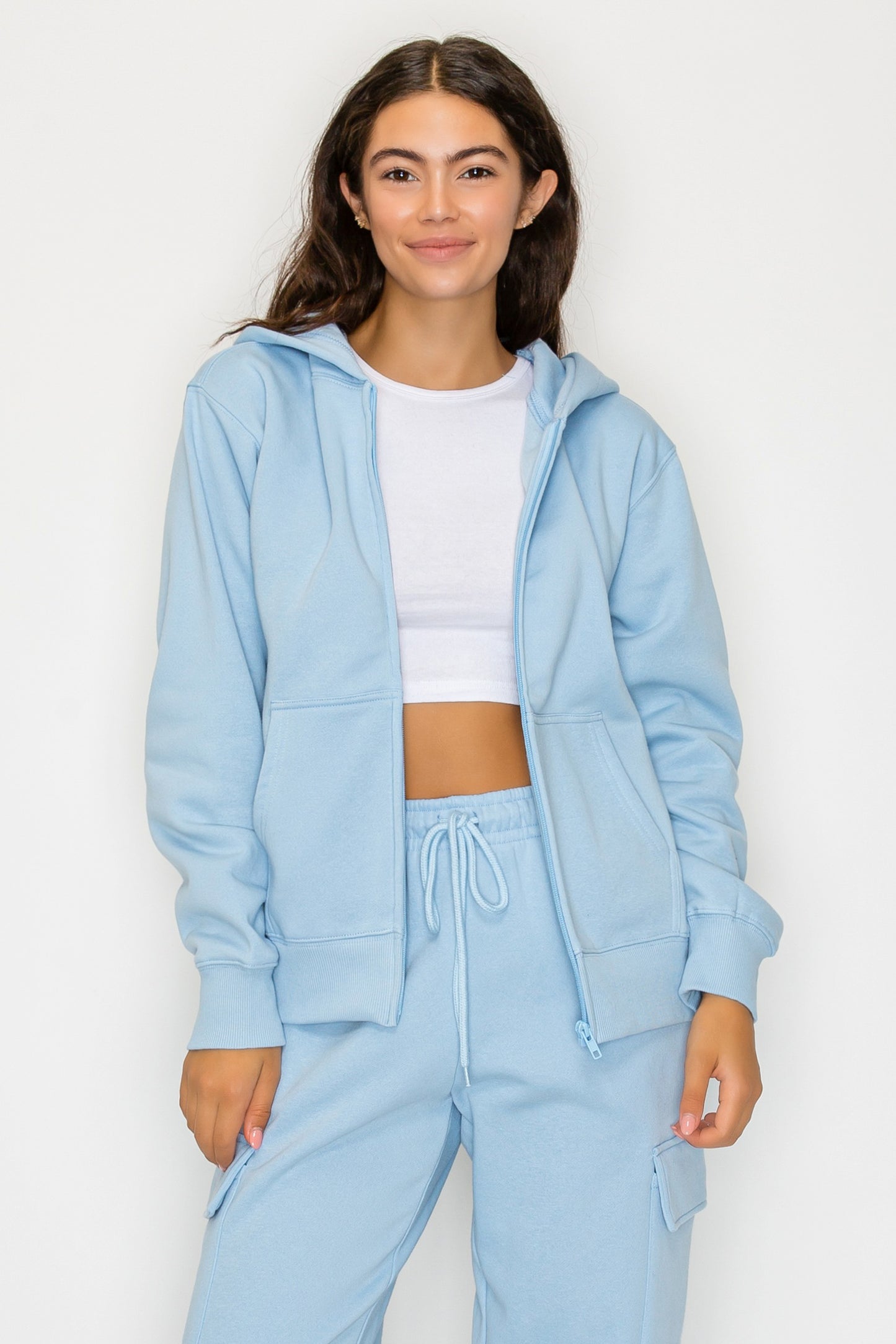 Zip Up Fleece Hoodie