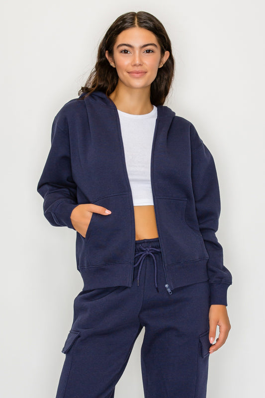 Zip Up Fleece Hoodie