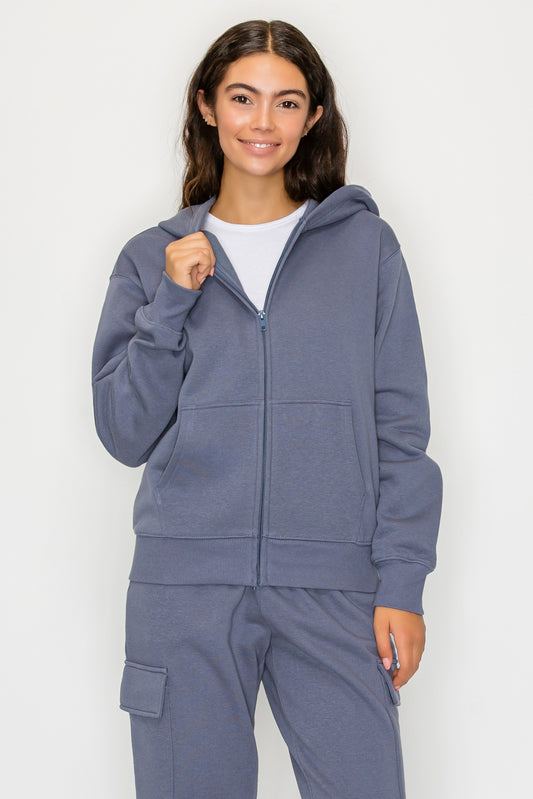 Zip Up Fleece Hoodie