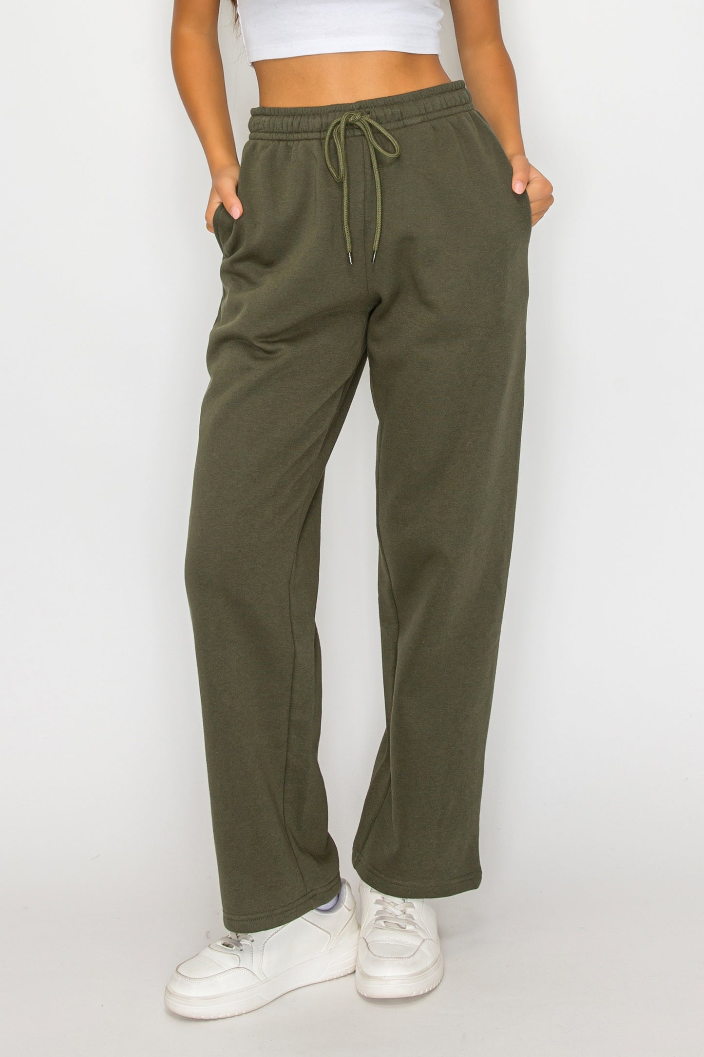 Straight Leg Fleece Sweatpants