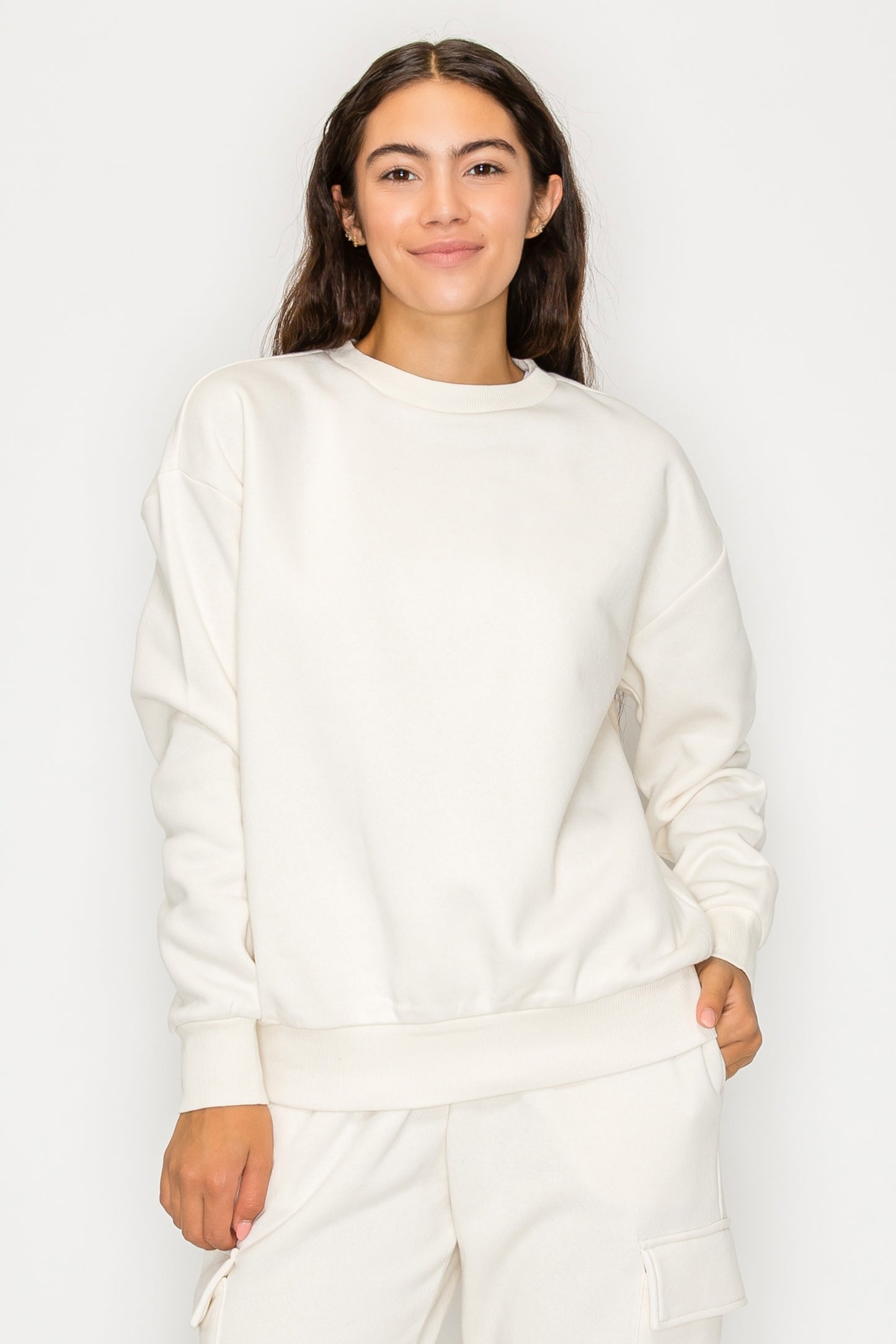 Relaxed Crewneck Fleece Sweatshirt