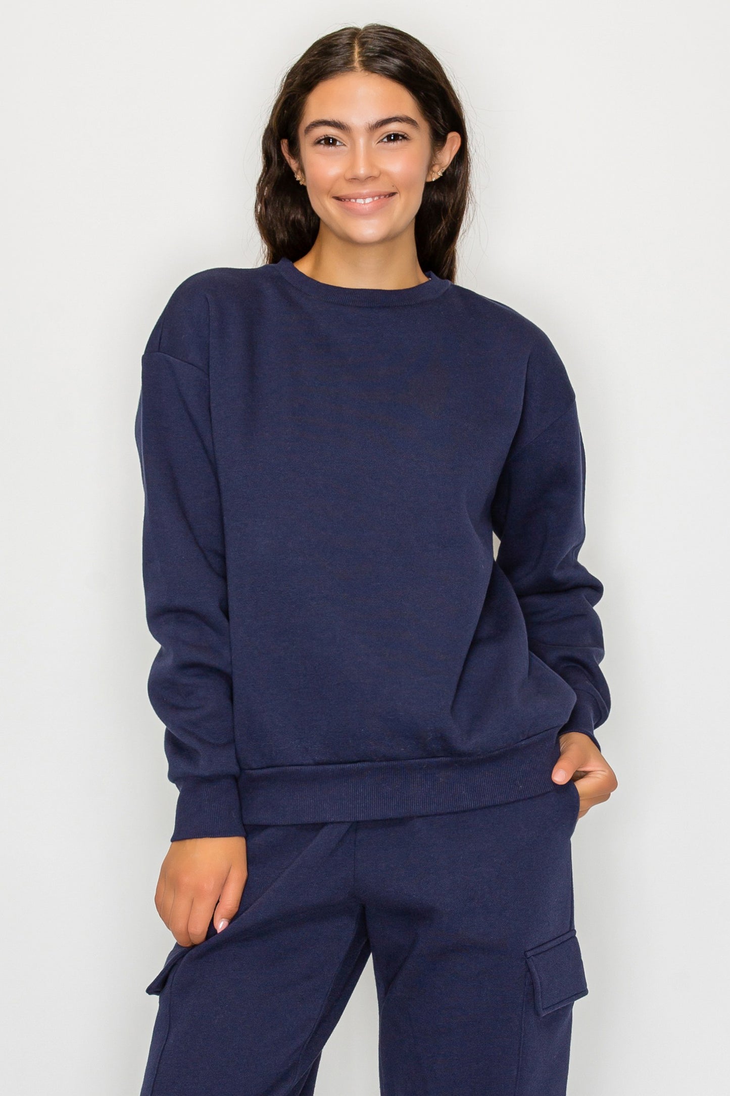 Relaxed Crewneck Fleece Sweatshirt