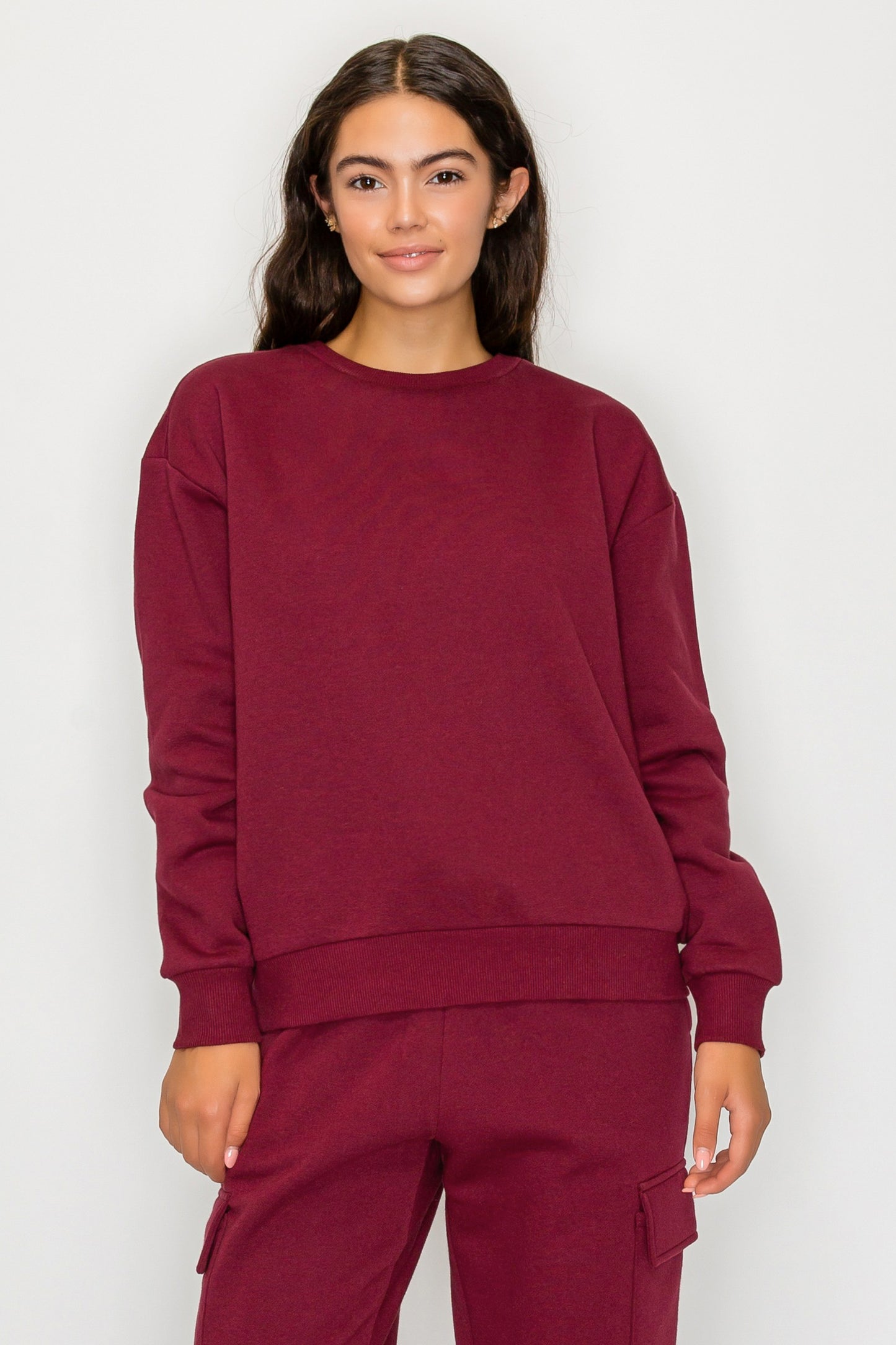 Relaxed Crewneck Fleece Sweatshirt