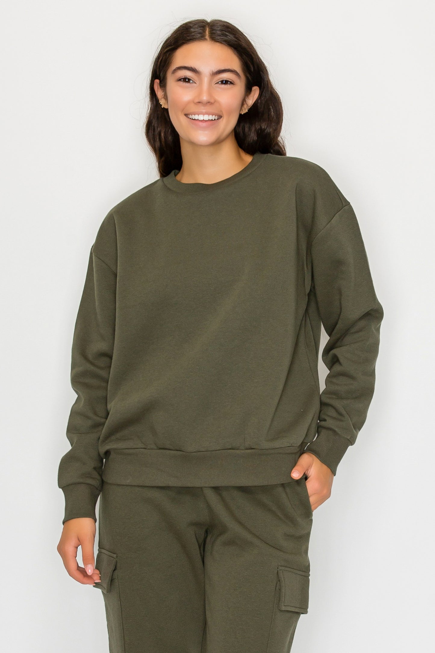Relaxed Crewneck Fleece Sweatshirt