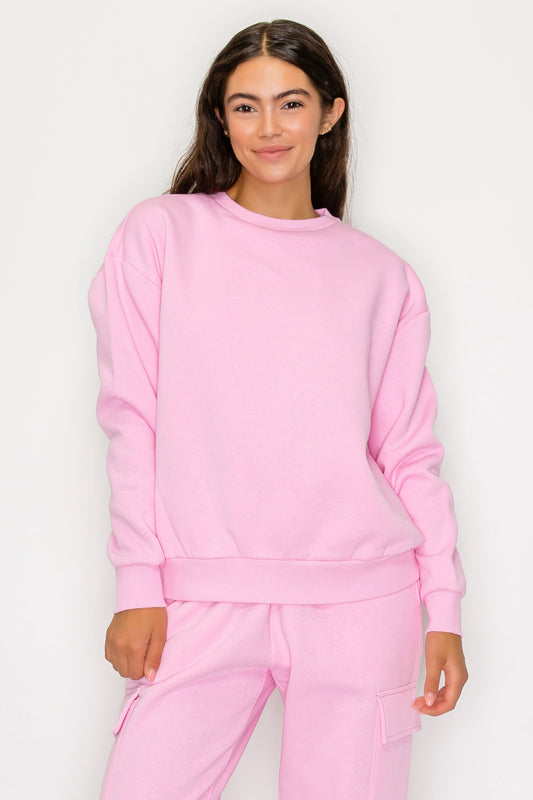 Relaxed Crewneck Fleece Sweatshirt