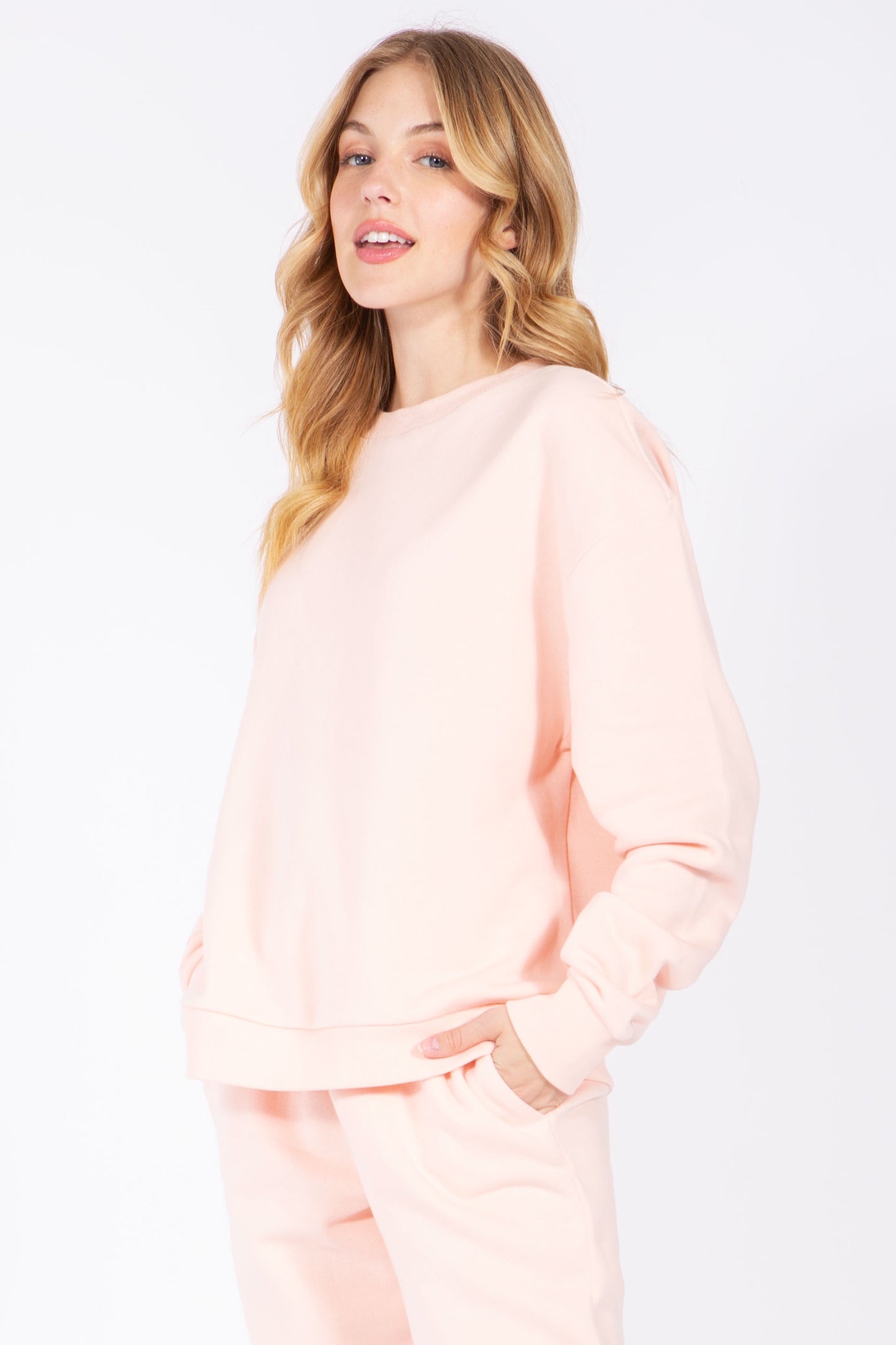 Oversized Crewneck Fleece Sweatshirt