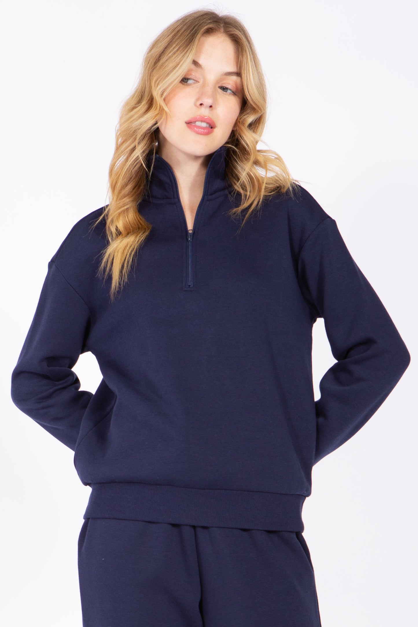 Quarter-Zip Fleece Pullover Sweatshirt