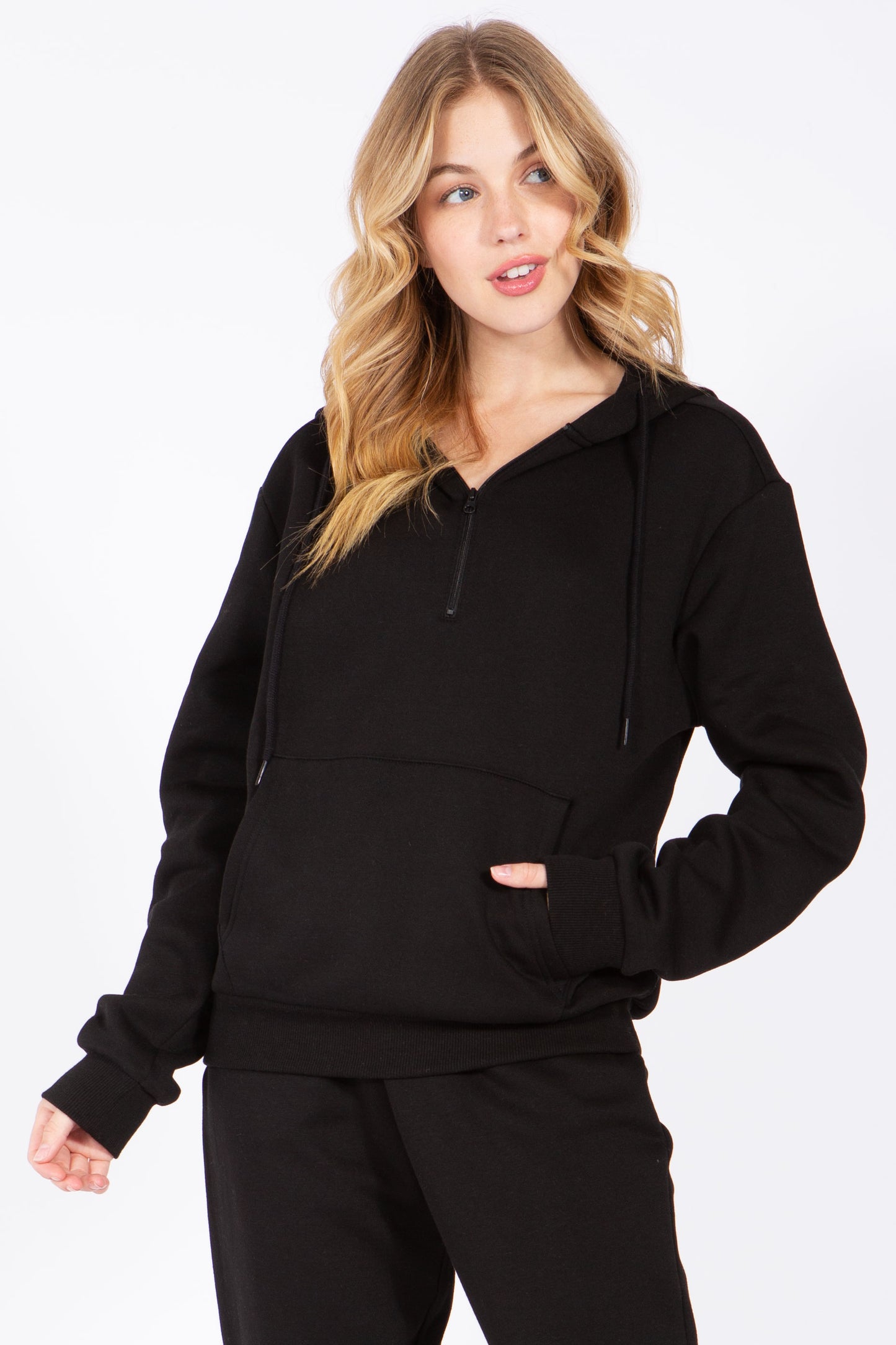 Quarter Zip Fleece Hoodie