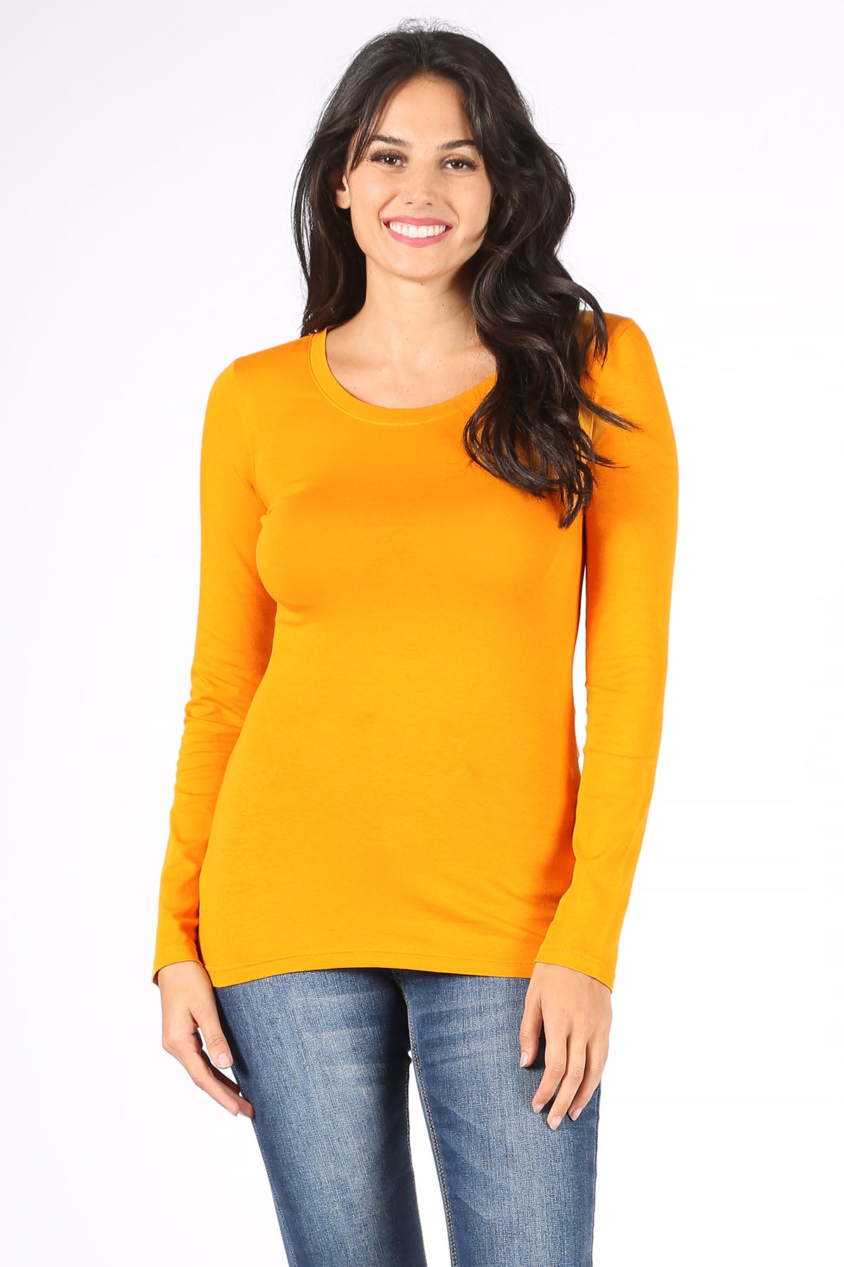 Basic Long Sleeve Round Neck Tee